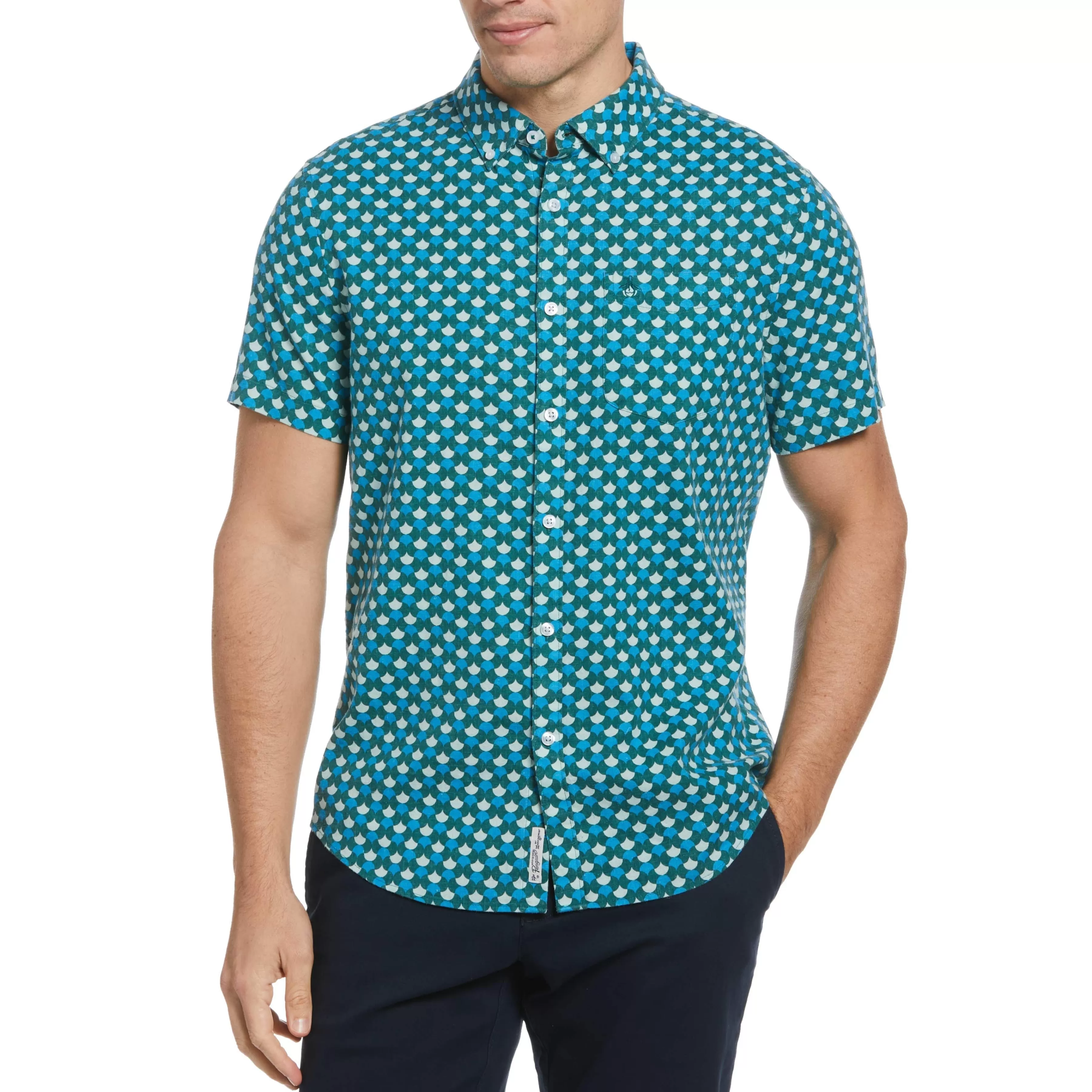 New All Over Fan Print Shirt Men Shirts