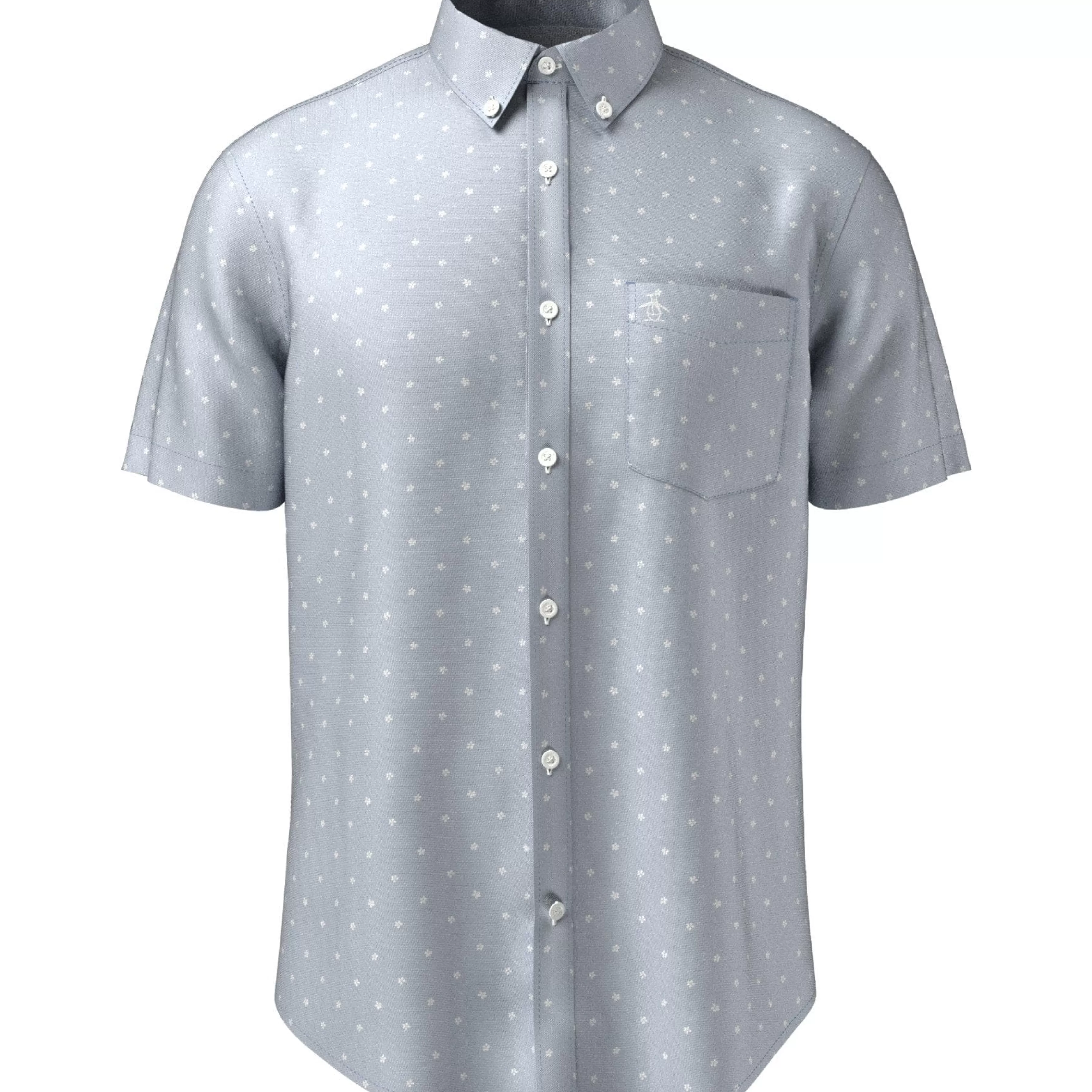 New All Over Floral Print Stretch Oxford Shirt Men Shirts