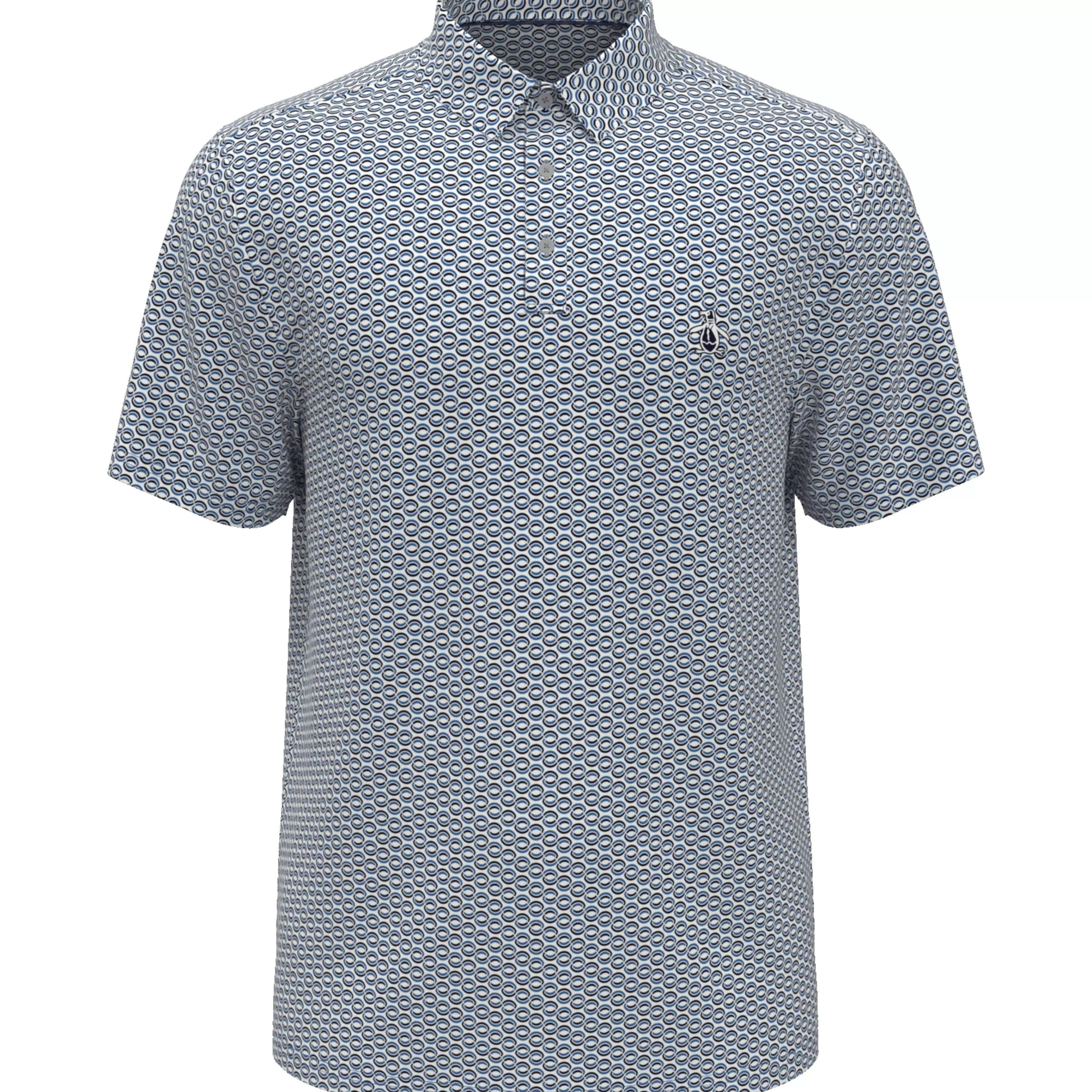 New All Over Heritage Geo Print Golf Polo Men Polos