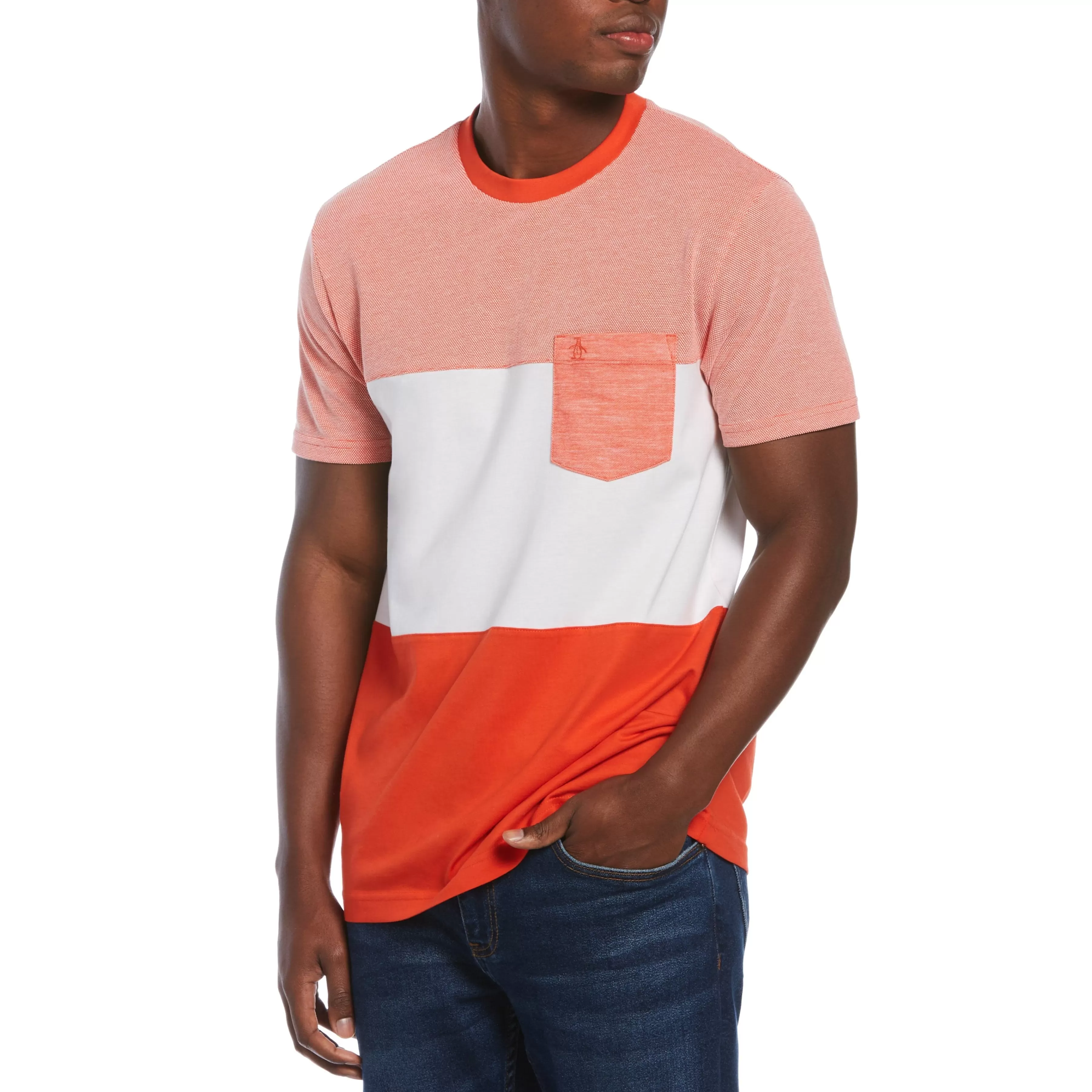 Online Big & Tall Color Block Pocket Tee Men Tees