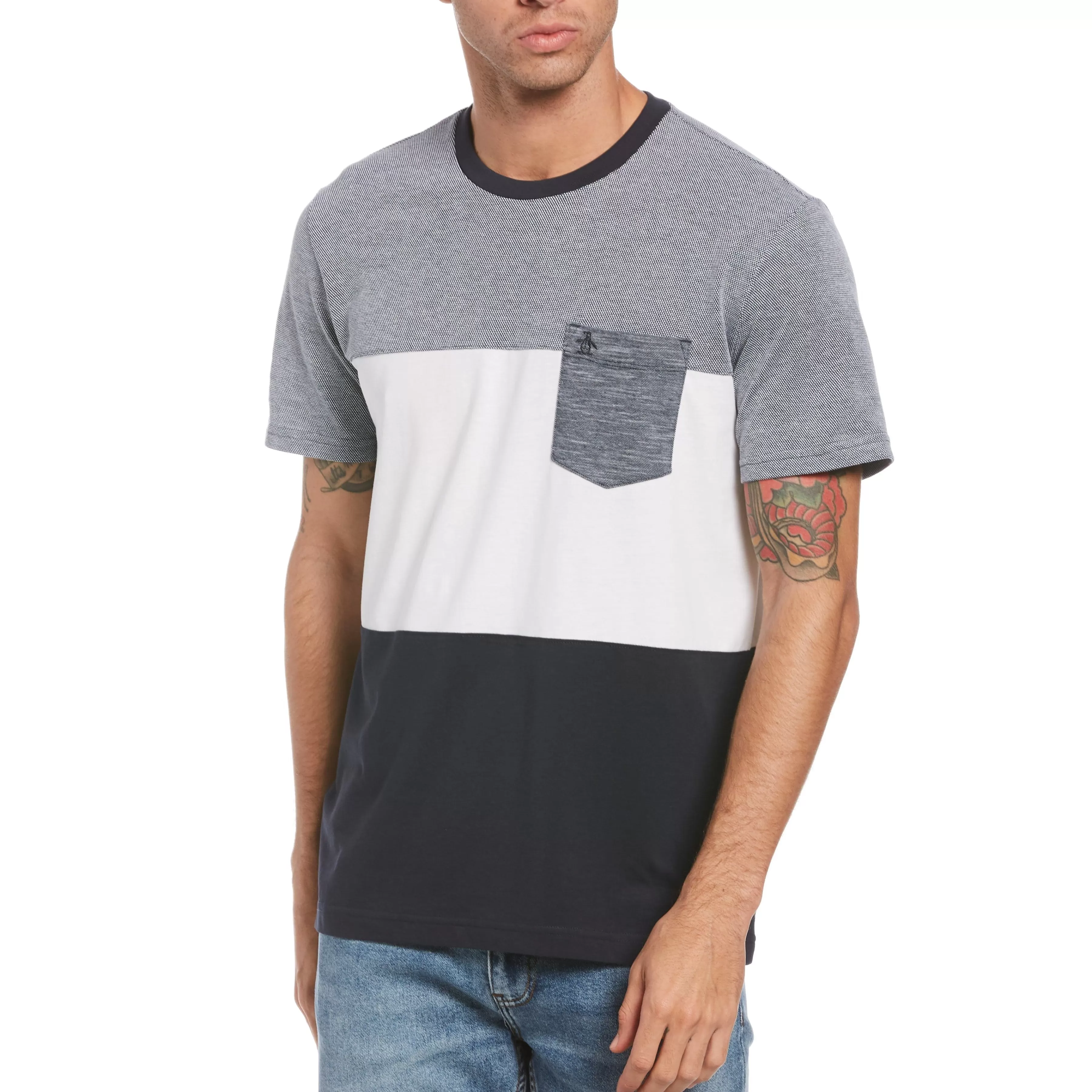 Online Big & Tall Color Block Pocket Tee Men Tees
