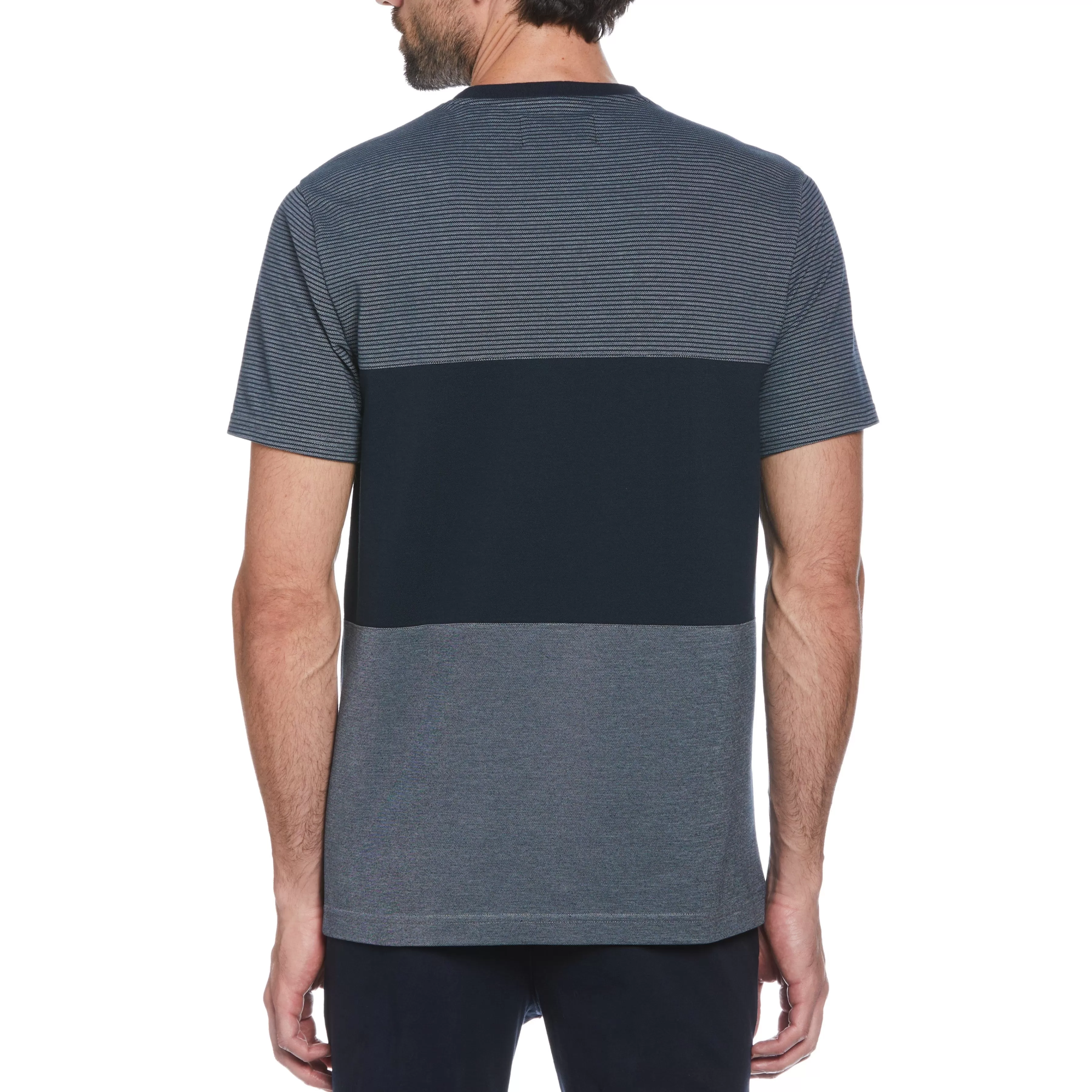 Cheap Birdseye Pique Color Block Pocket Tee Men Tees