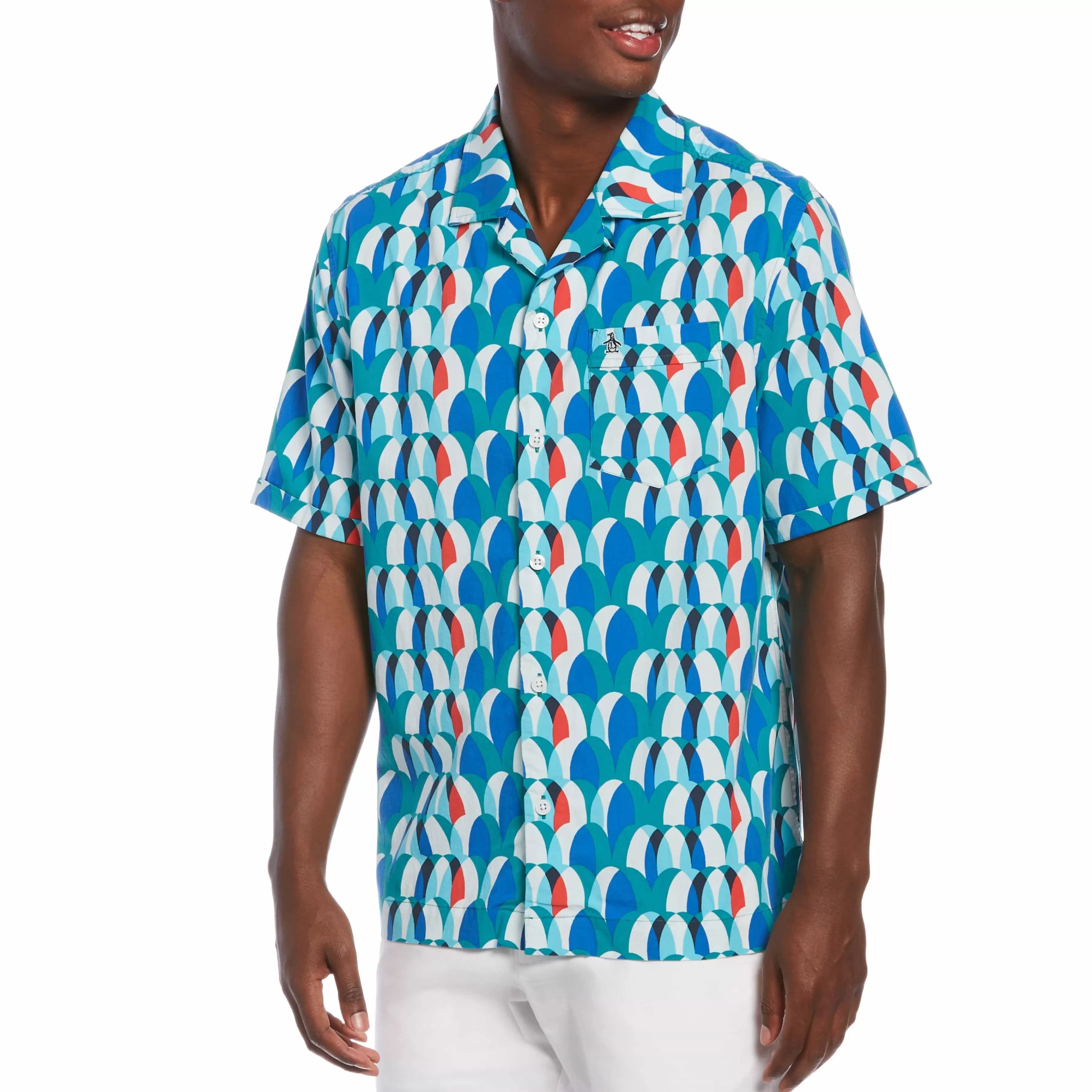 Flash Sale Camp Collar Jungle Print Cabana Shirt Men Shirts
