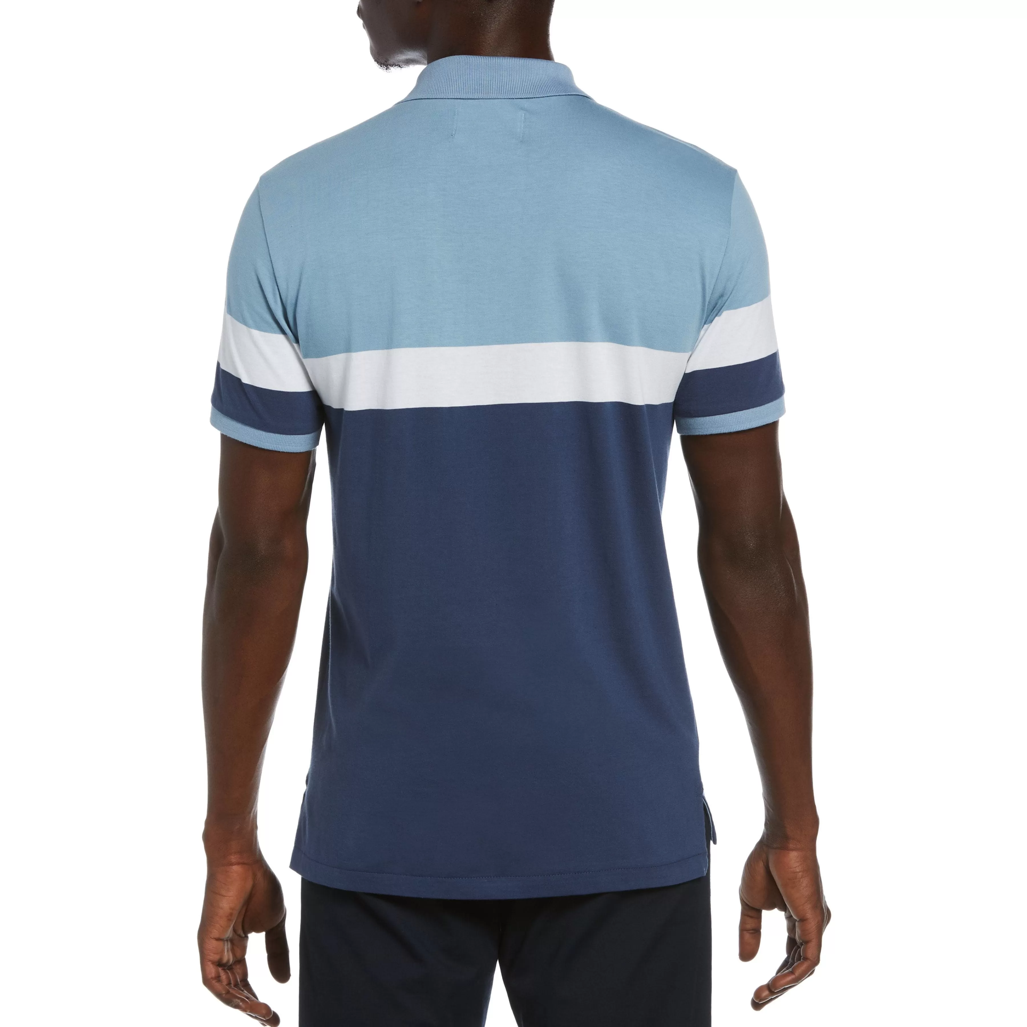 Hot Color Block Engineered Stripe Polo Men Polos
