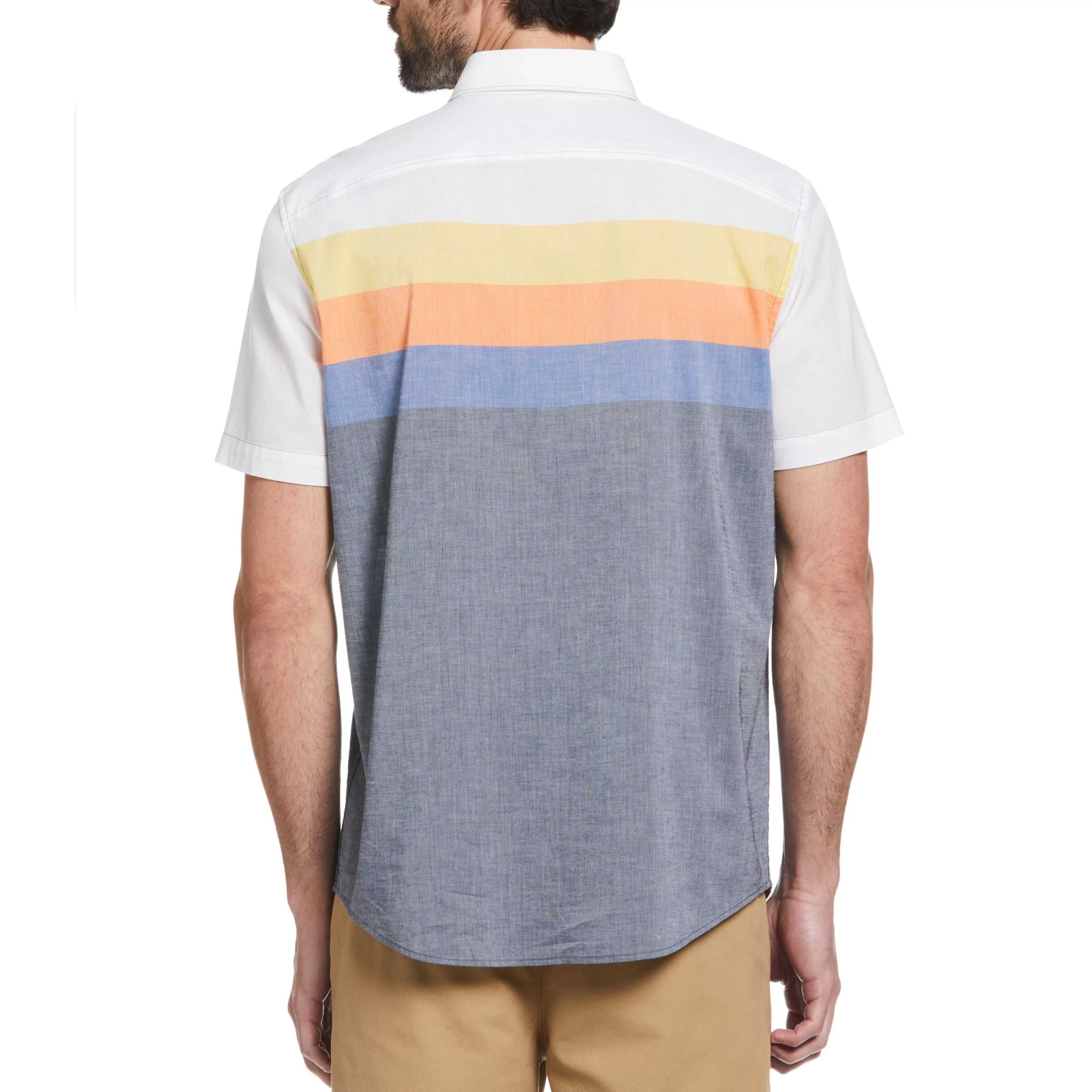 Flash Sale Color Block Stripe Shirt Men Shirts