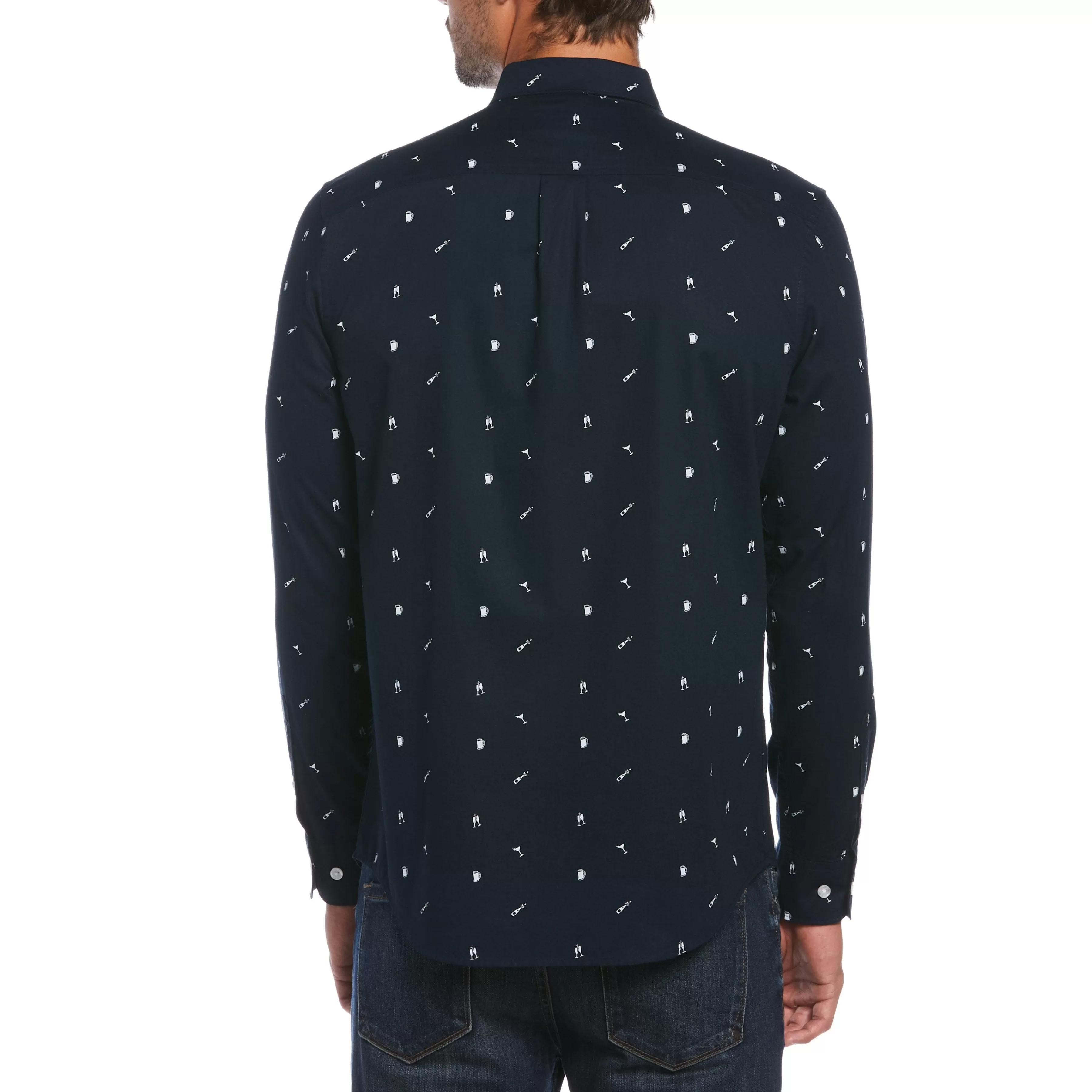 Hot Ditsy Drinks Poplin Shirt Men Shirts