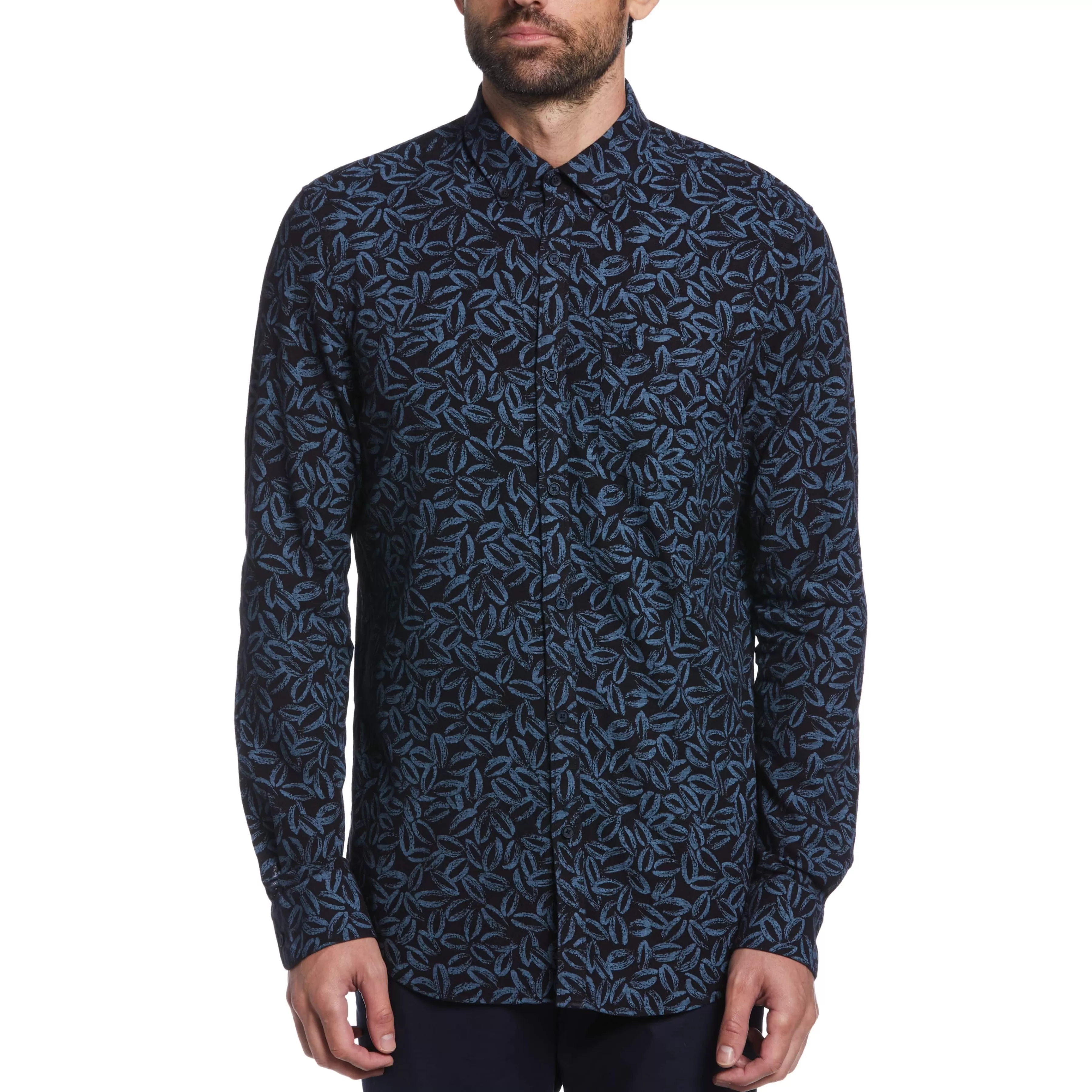 Flash Sale Ecovero™ Linen Blend Oval Print Shirt Men Shirts