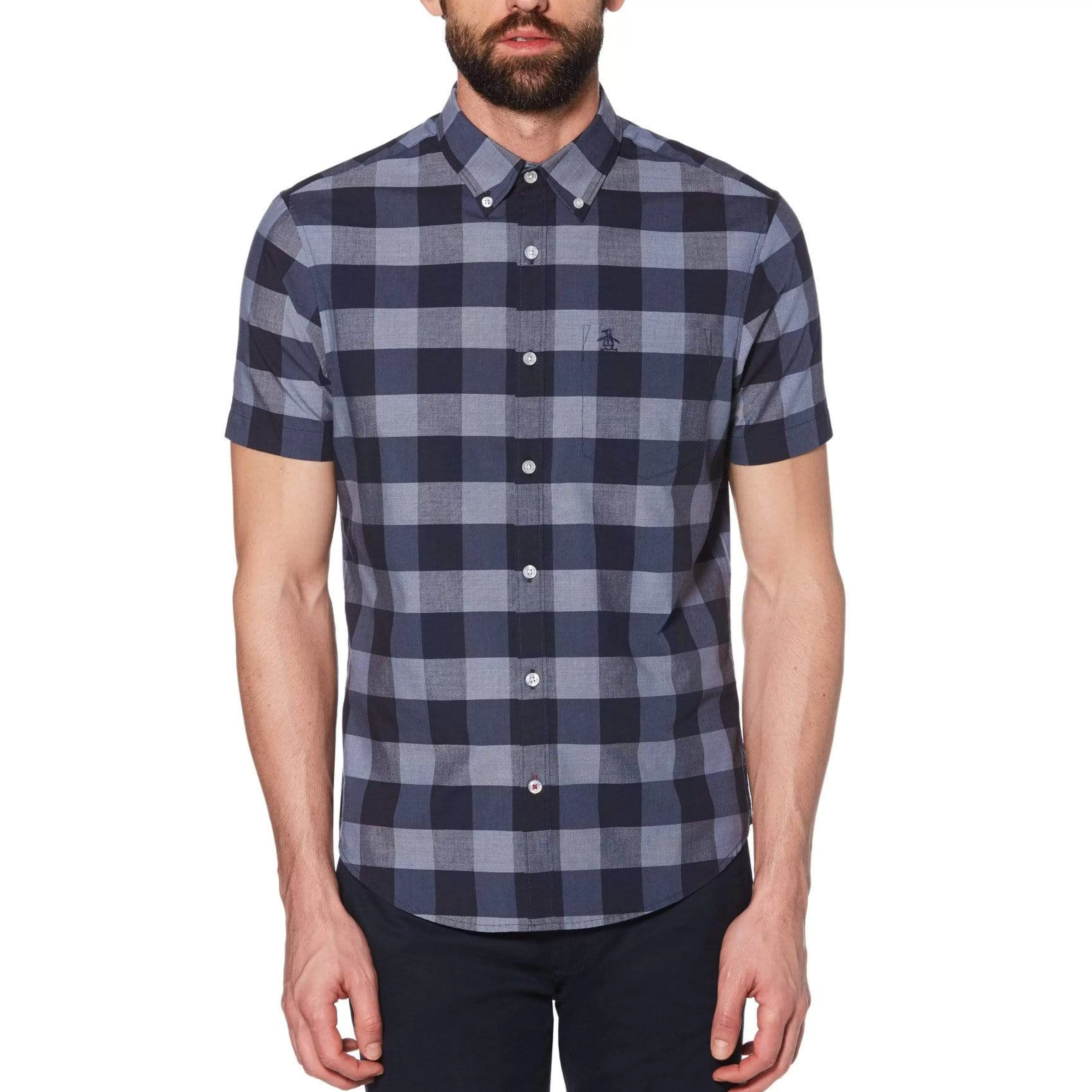 Hot End-On-End Plaid Shirt Men Shirts