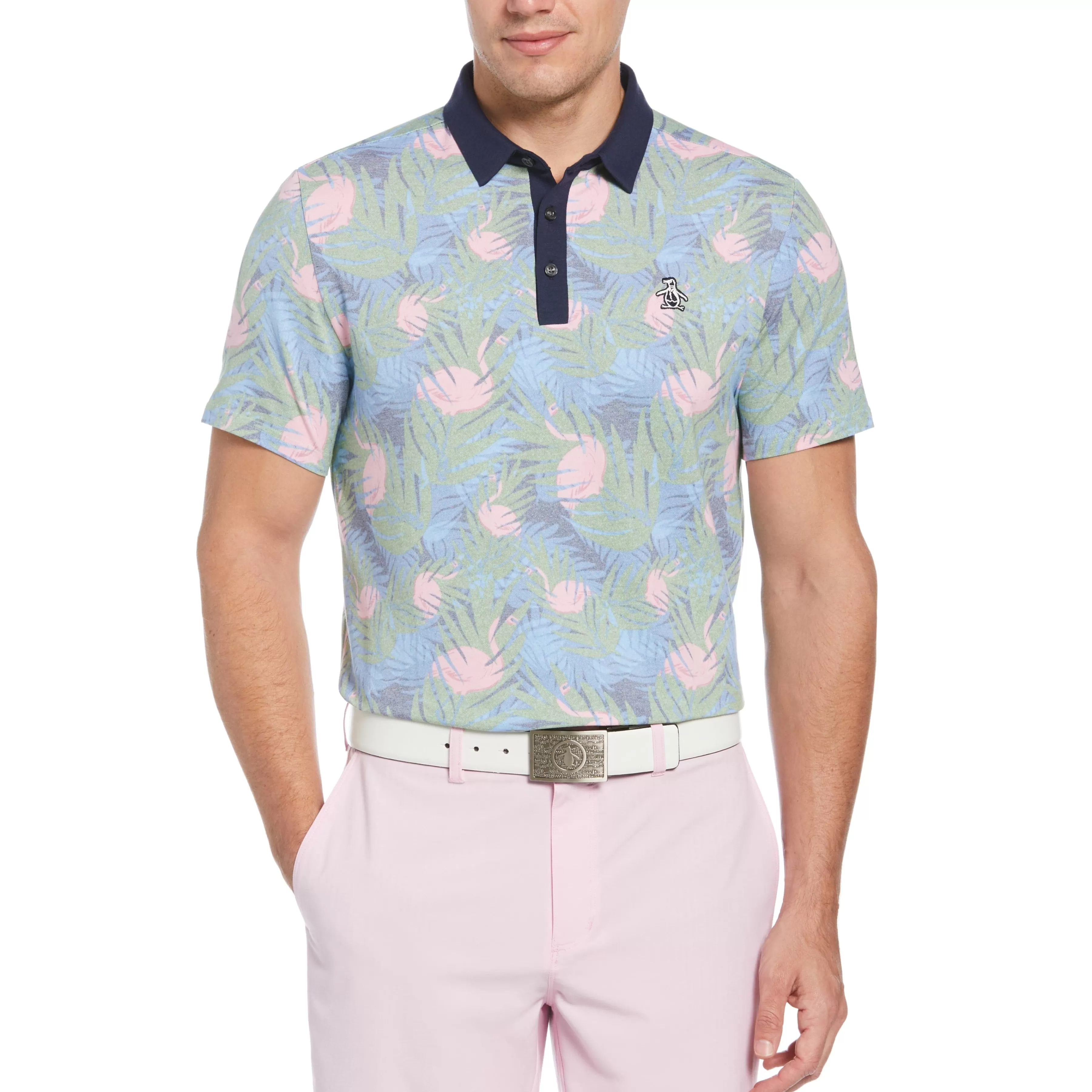 Cheap Filtered Flamingo Print Golf Polo Men Polos