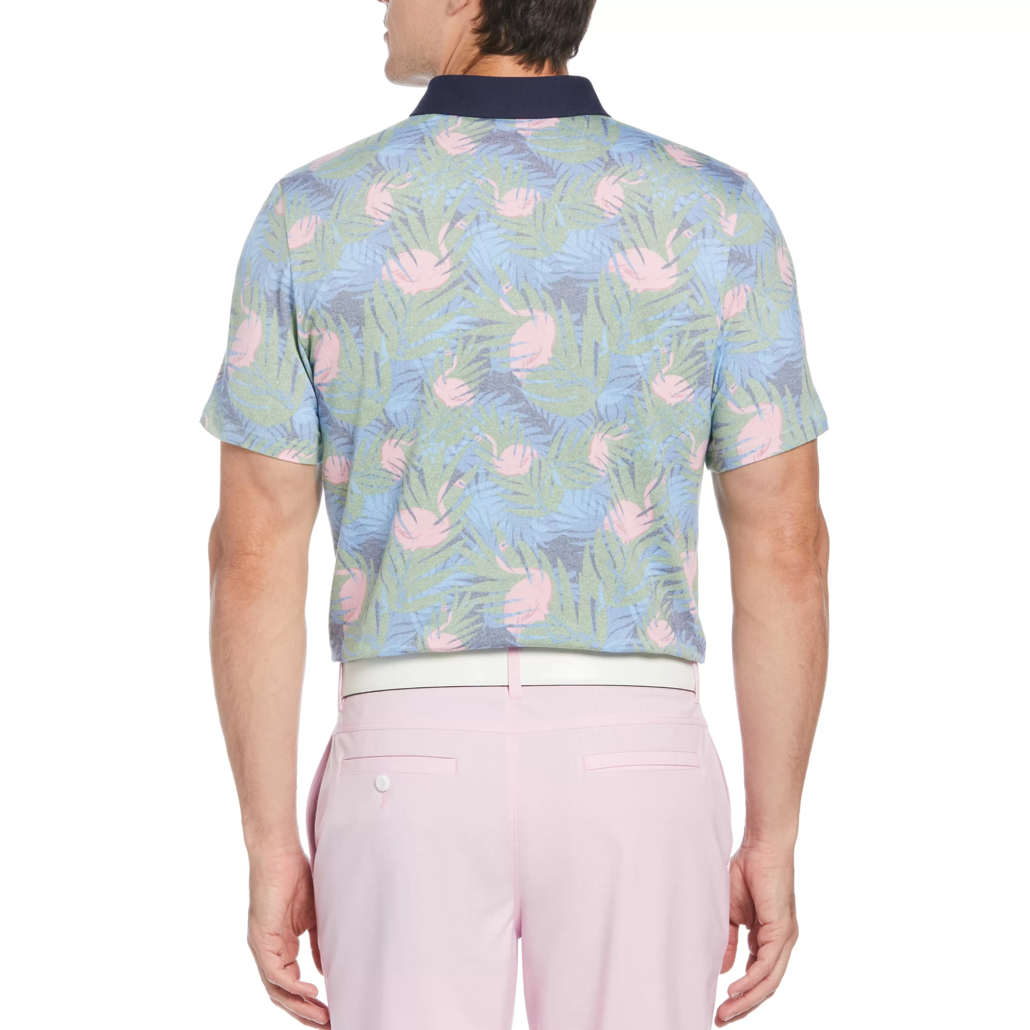 Cheap Filtered Flamingo Print Golf Polo Men Polos