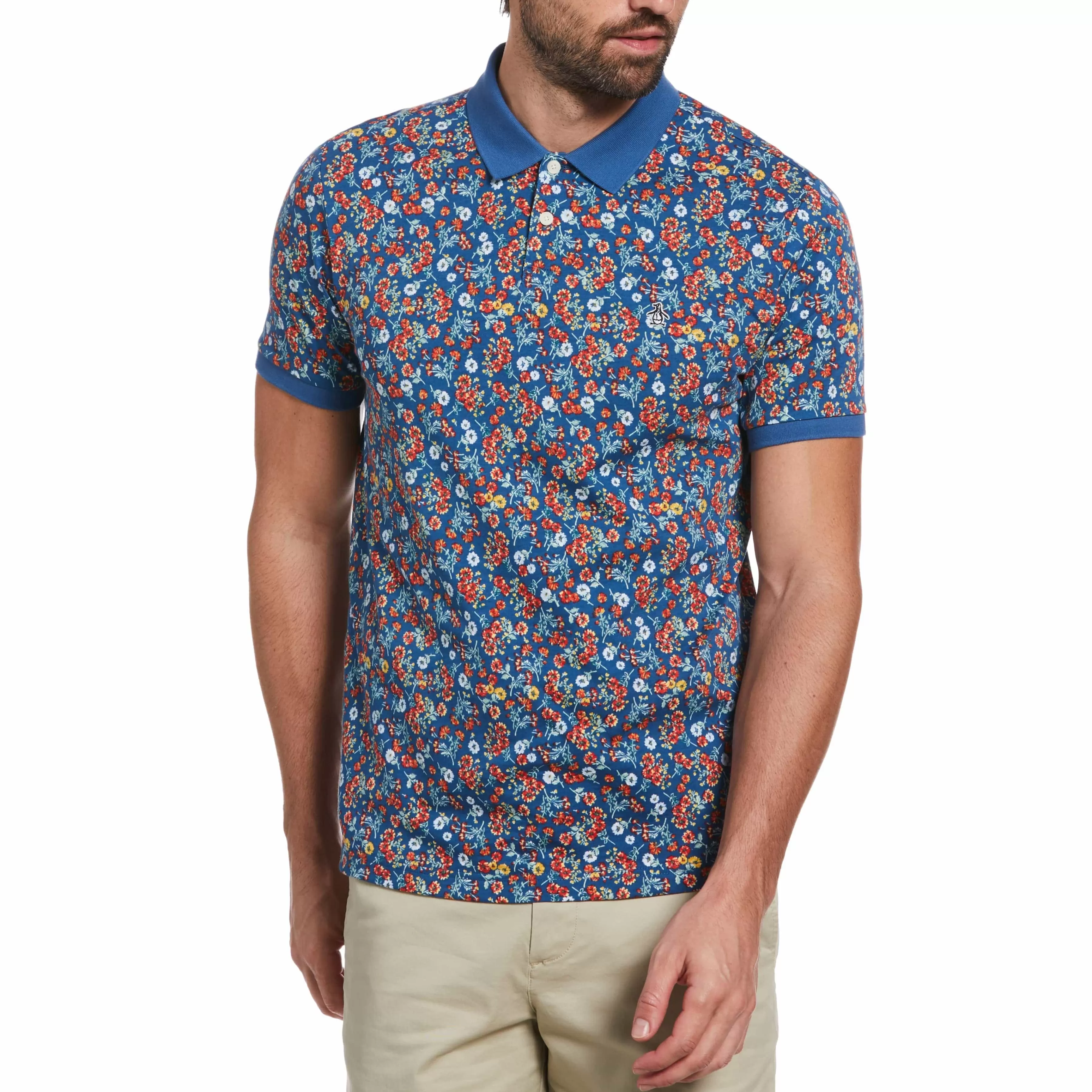 New Floral Print Polo Men Polos
