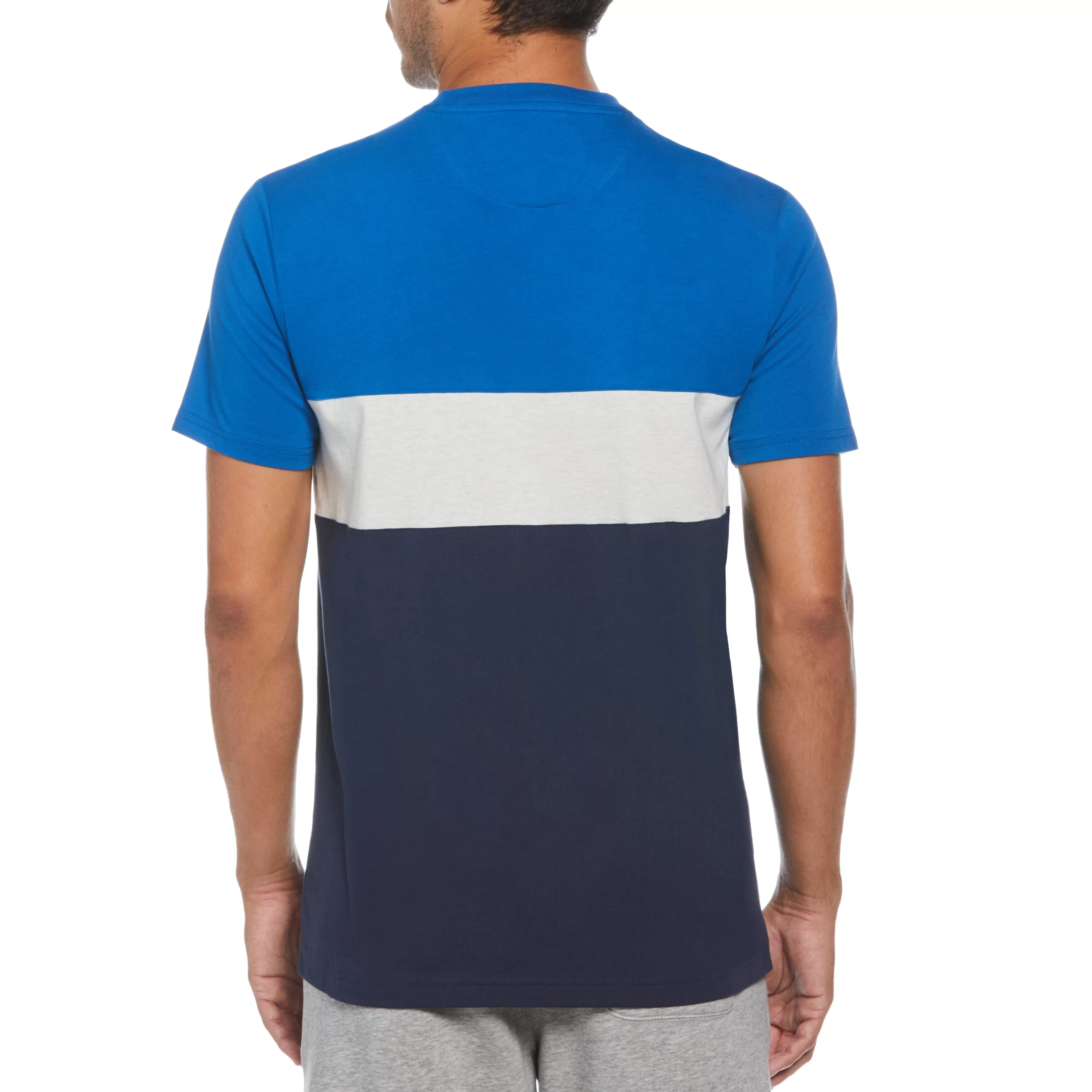 New Heathered Color Block Fashion Tee Men Tees
