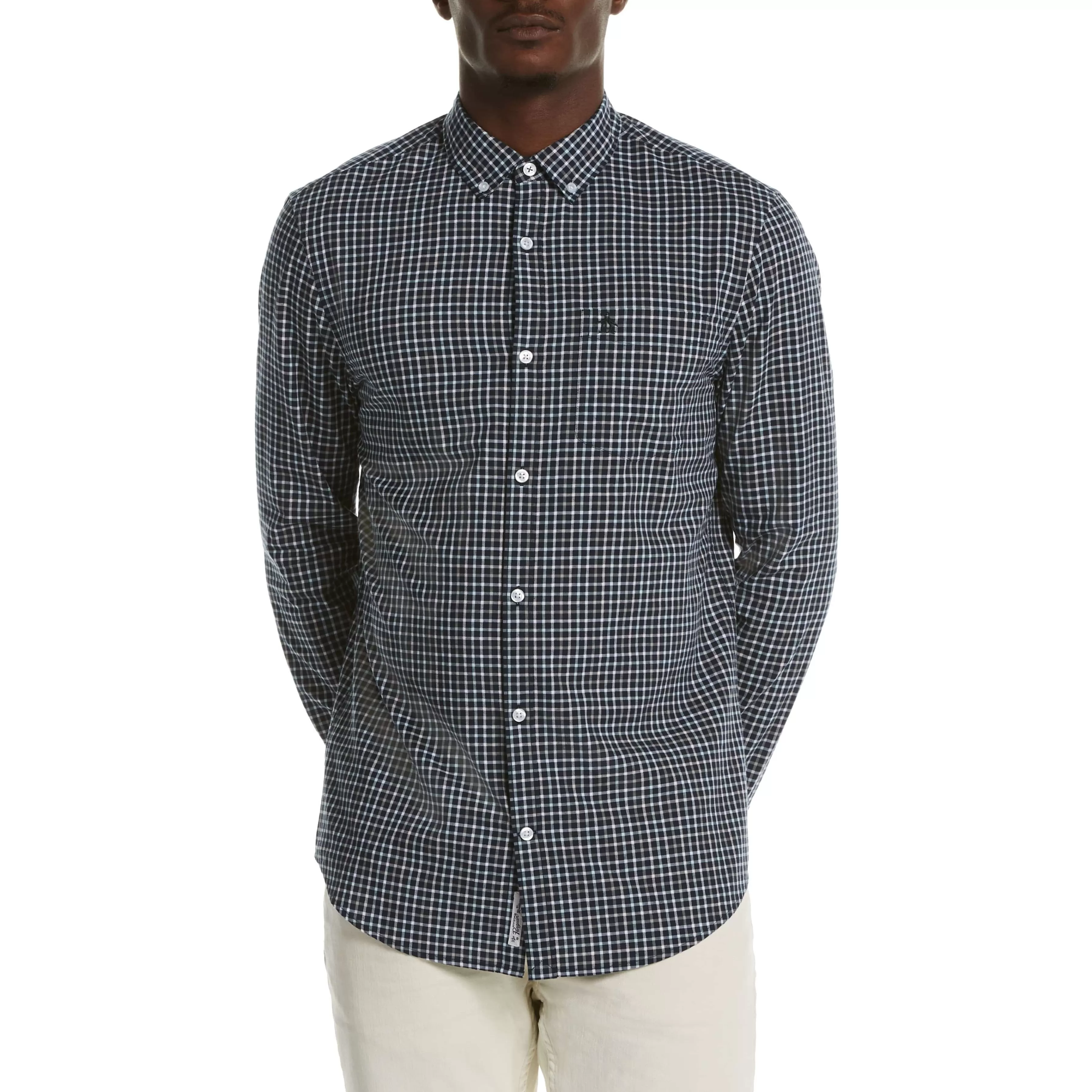 Online Heathered Plaid Shirt Men Shirts