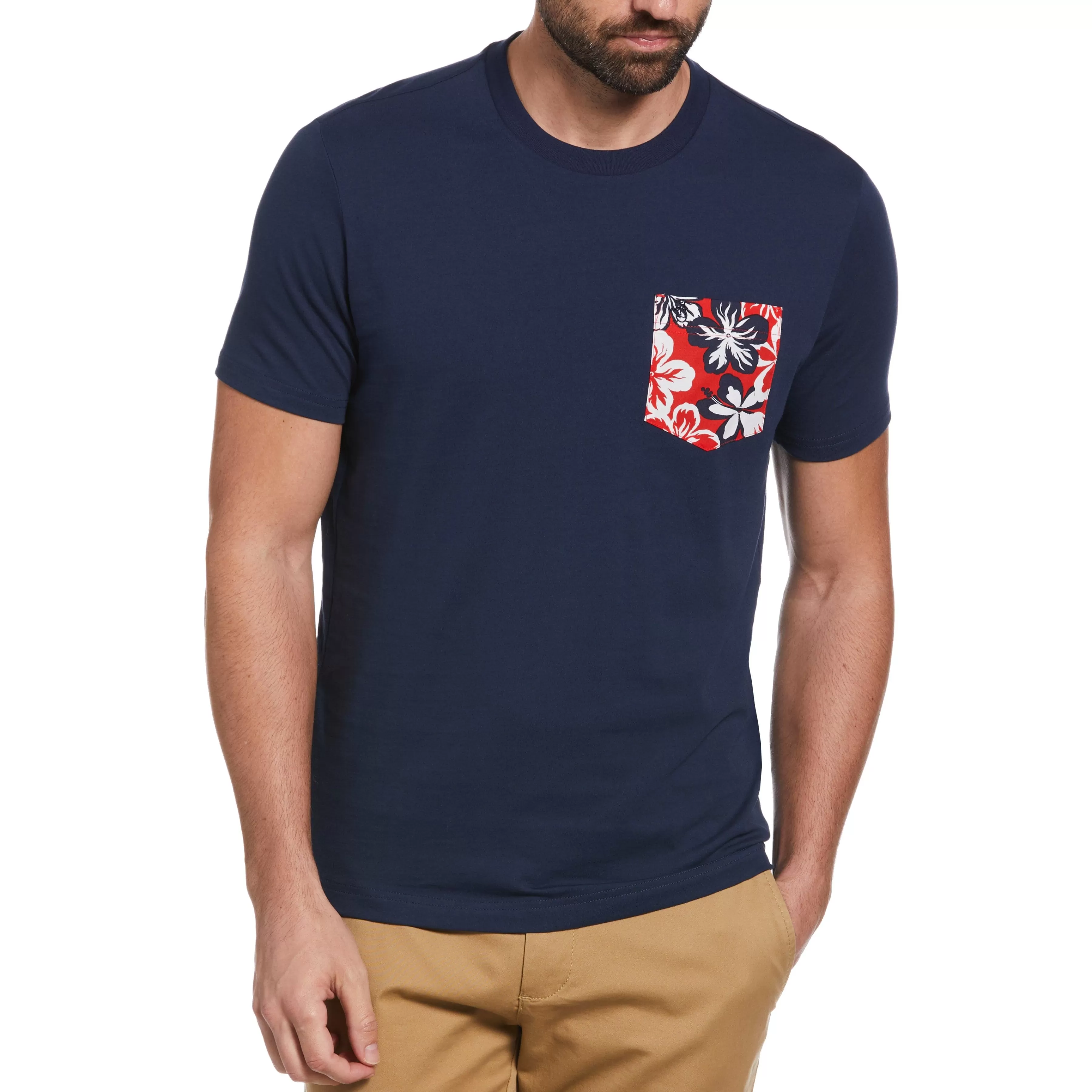 Online Hibiscus Pocket Tee Men Tees