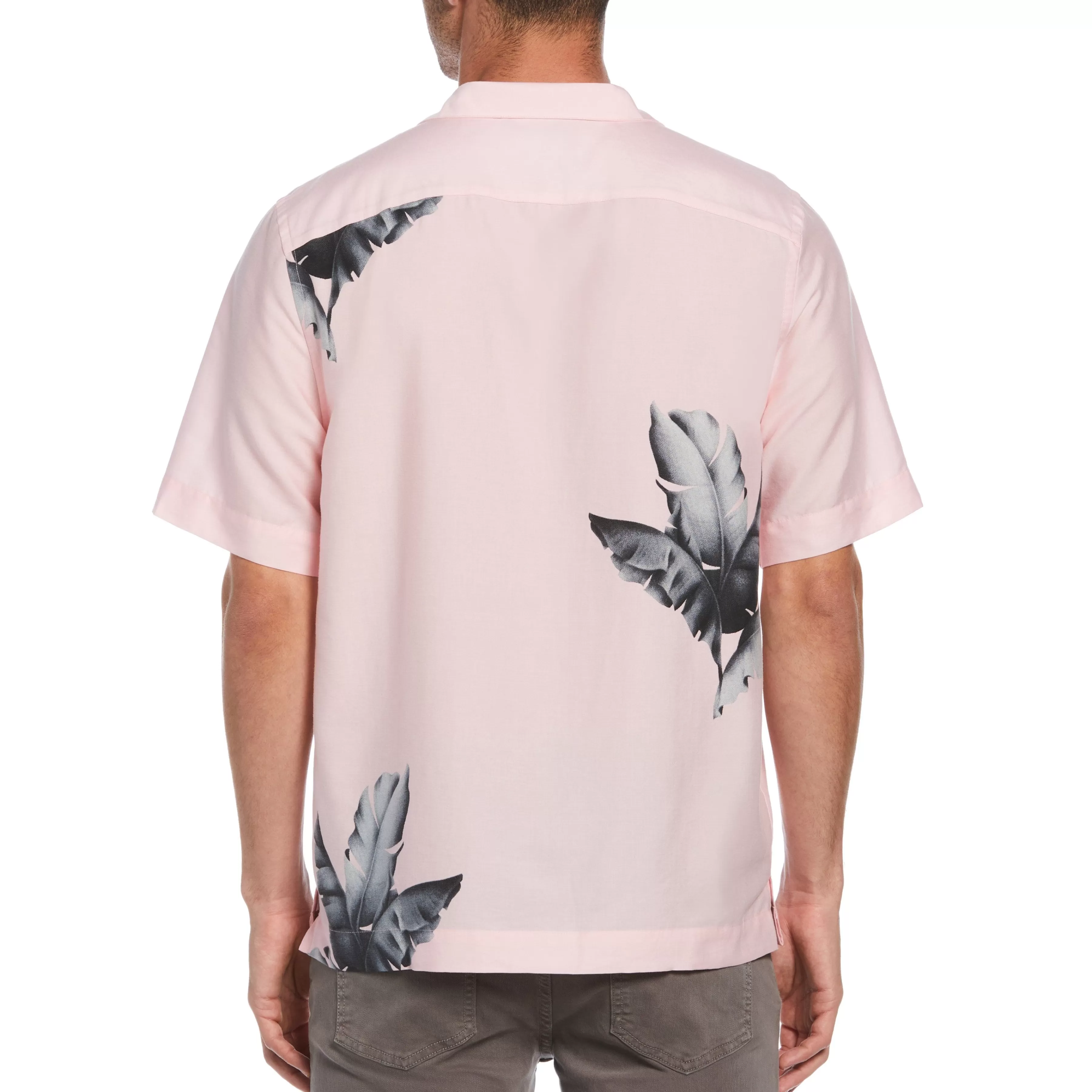 Hot Leaf Print Bowling Shirt Men Shirts
