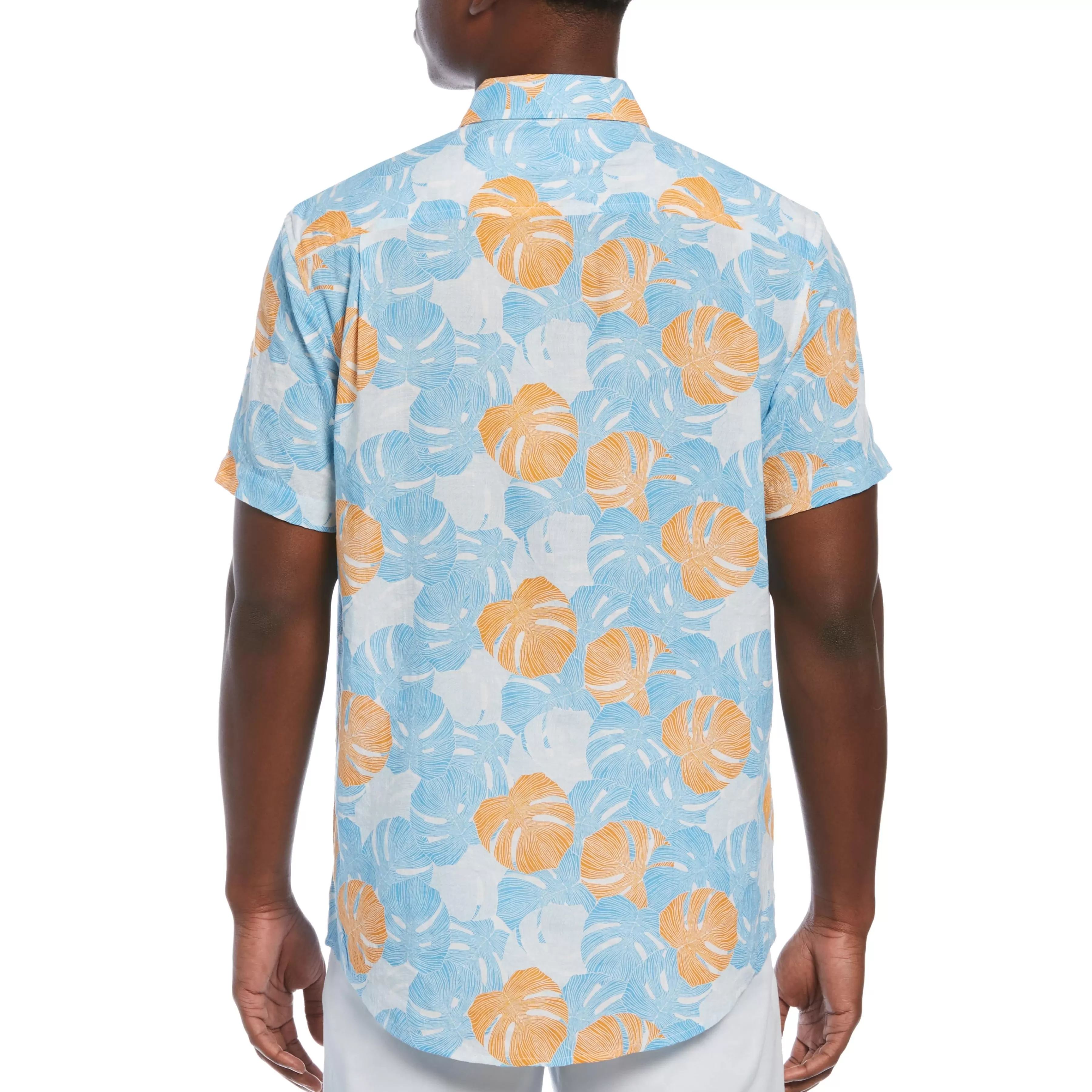 Flash Sale Leaf Print Stretch Shirt Men Shirts