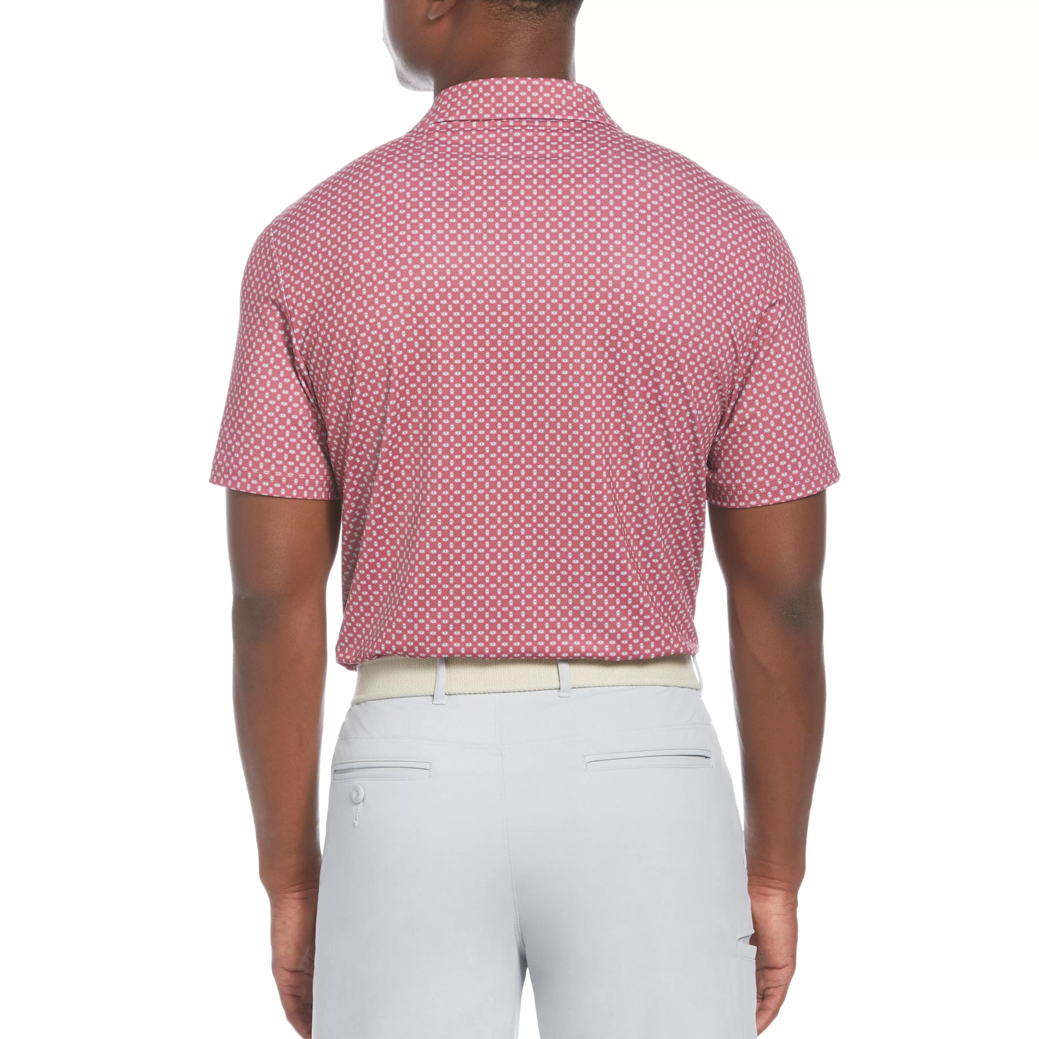 Flash Sale Micro Geo Allover Print Golf Polo Shirt Men Polos