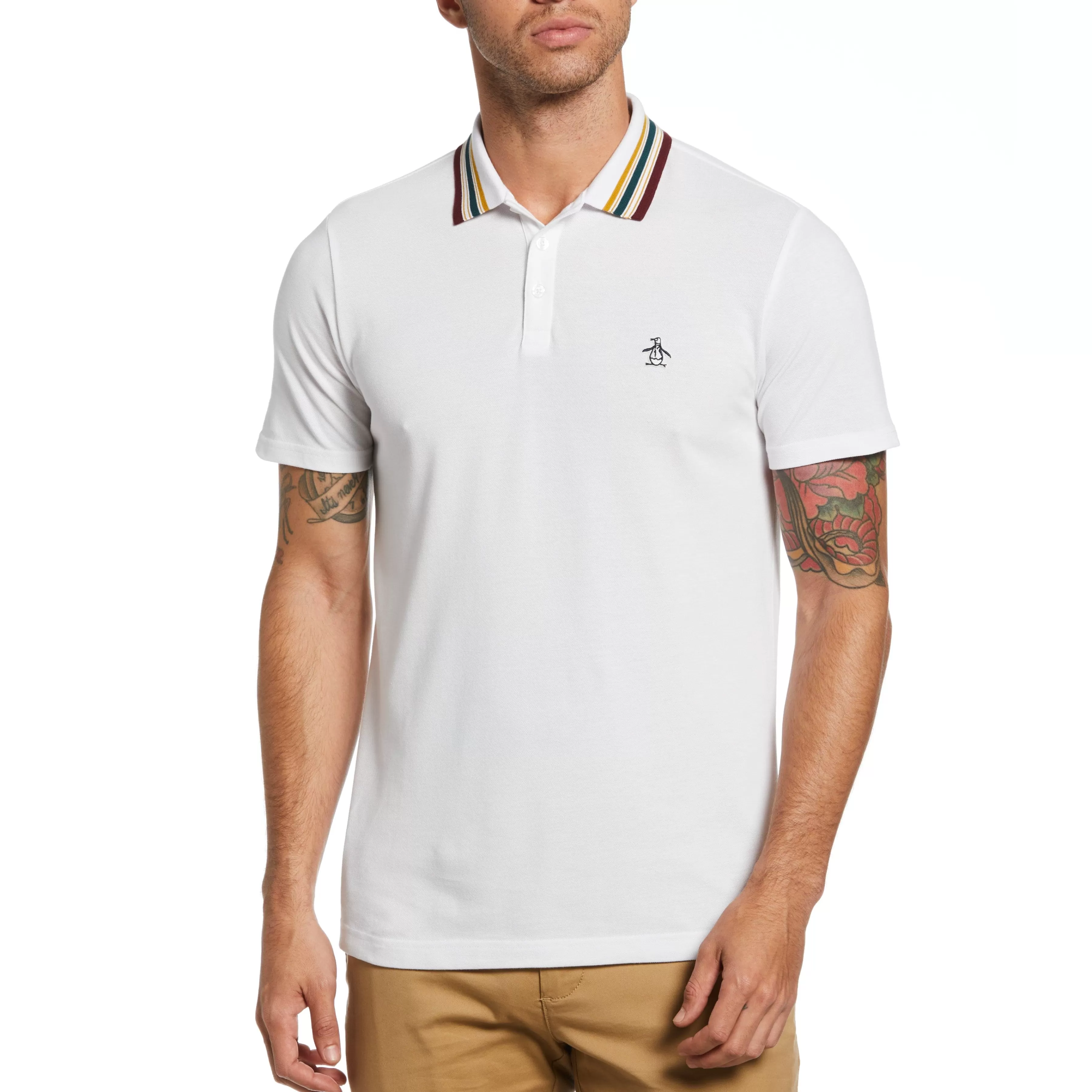 Best Multi Color Stripe Collar Polo Men Polos