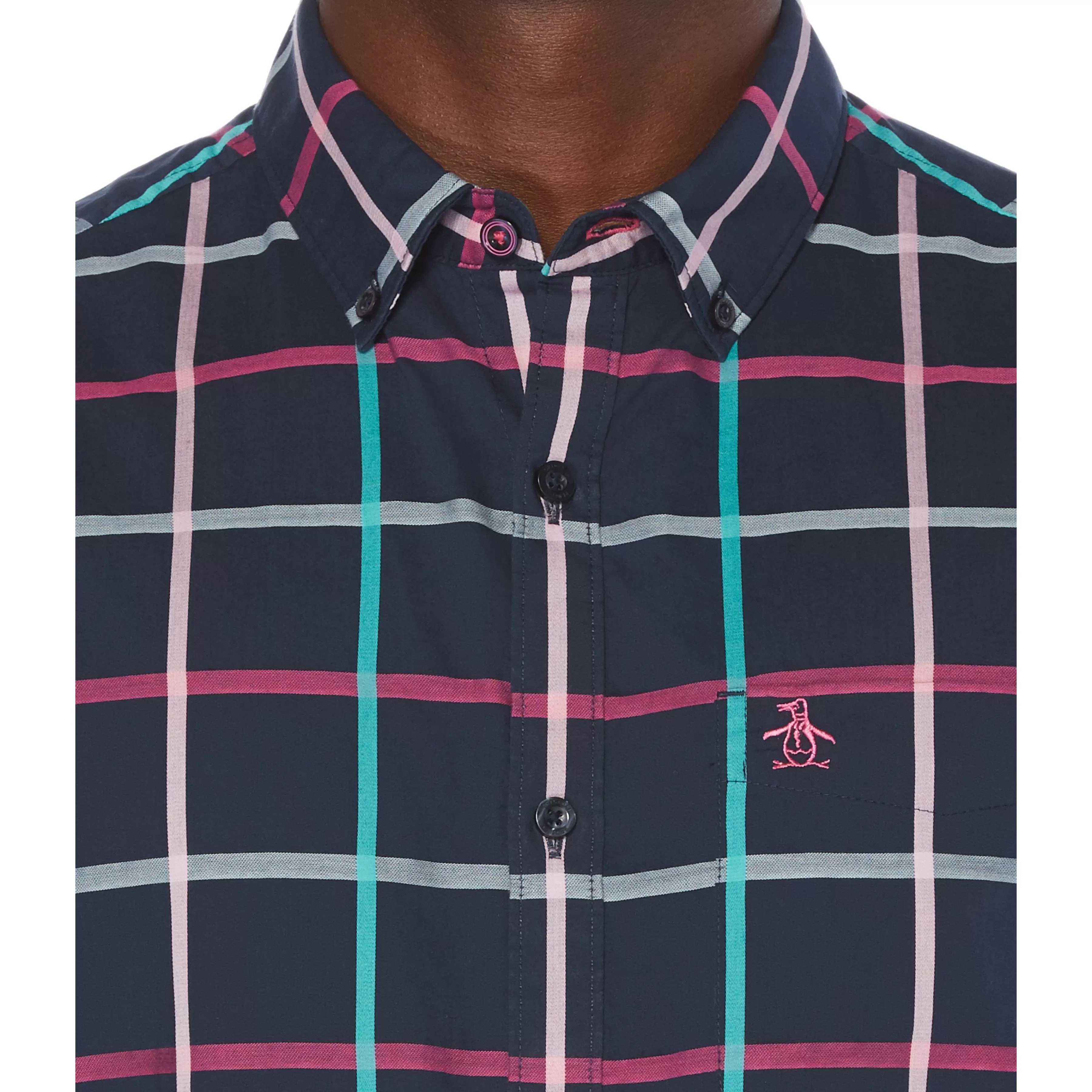 Hot Multi-Color Dobby Window Pane Shirt Men Shirts