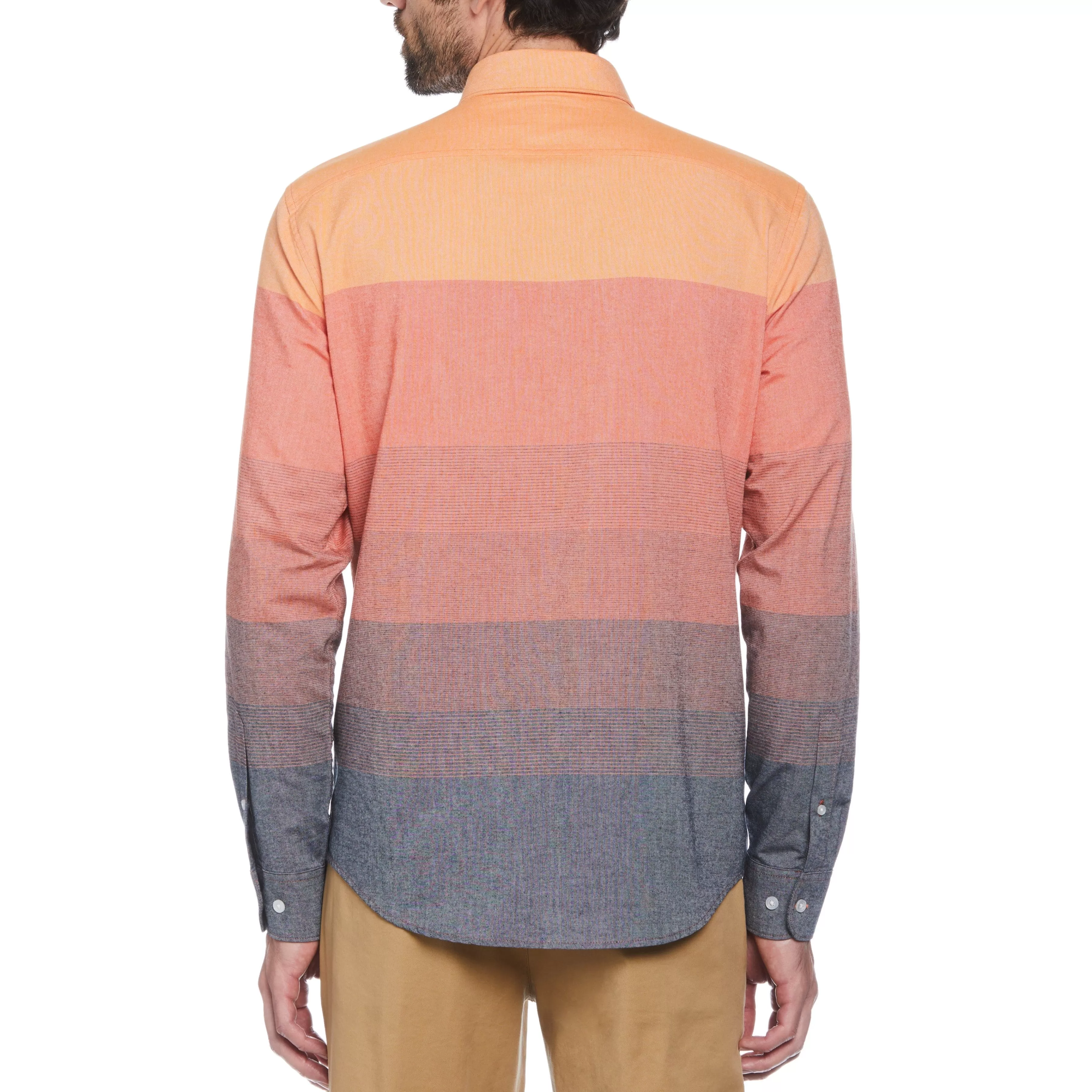 Hot Ombre Color Block Shirt Men Shirts