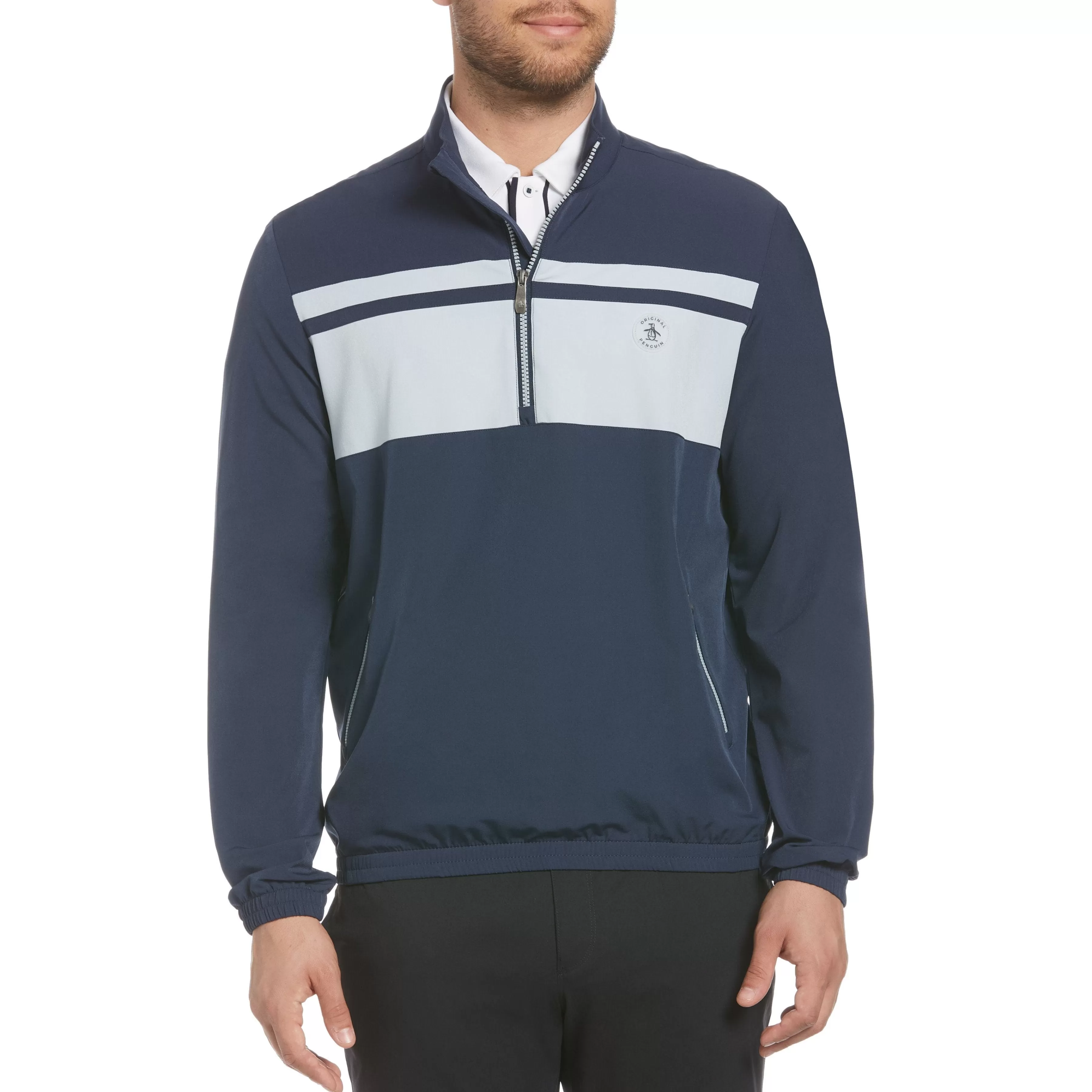 Hot Quarter Zip Color Block Golf Jacket Men Jackets & Vests