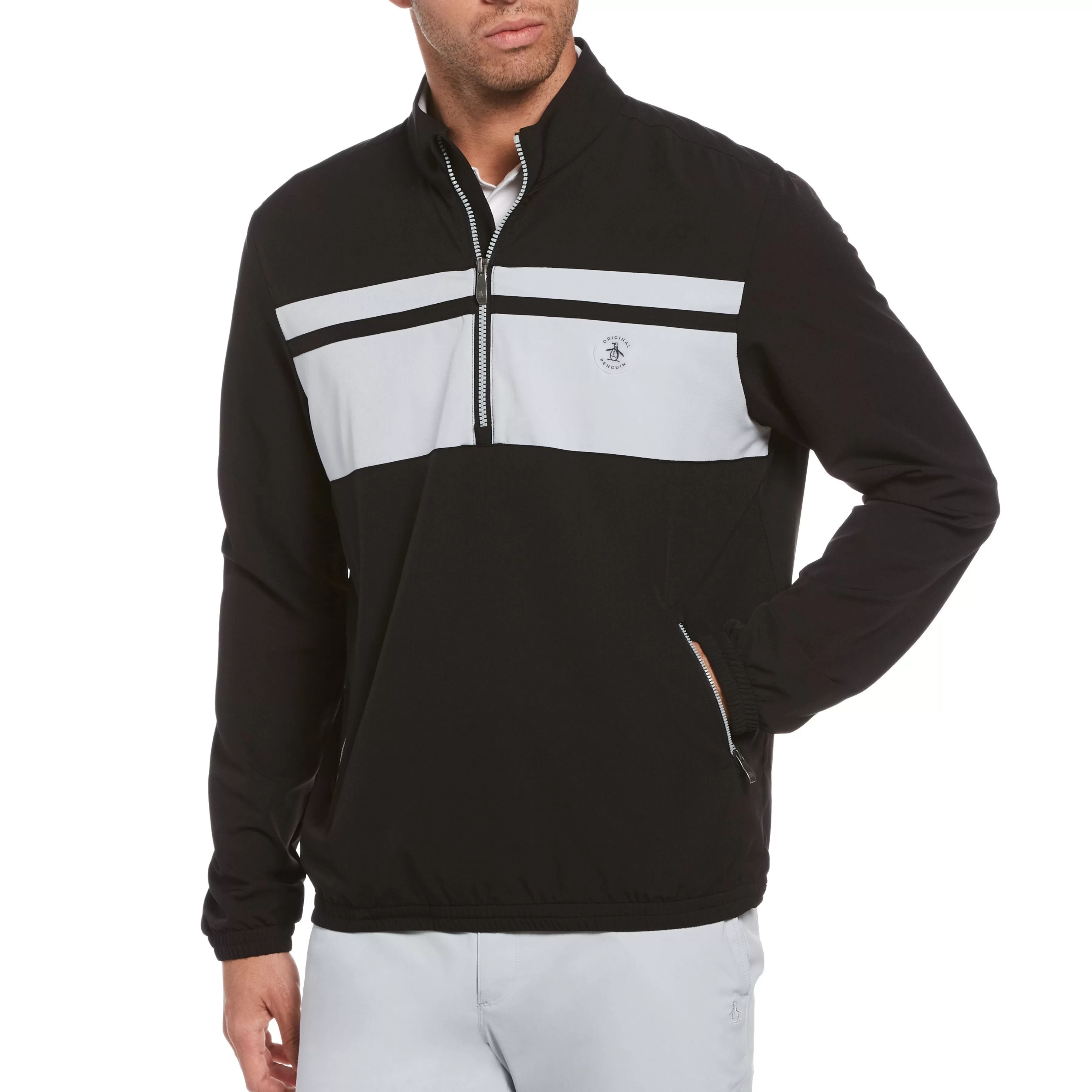 Hot Quarter Zip Color Block Golf Jacket Men Jackets & Vests