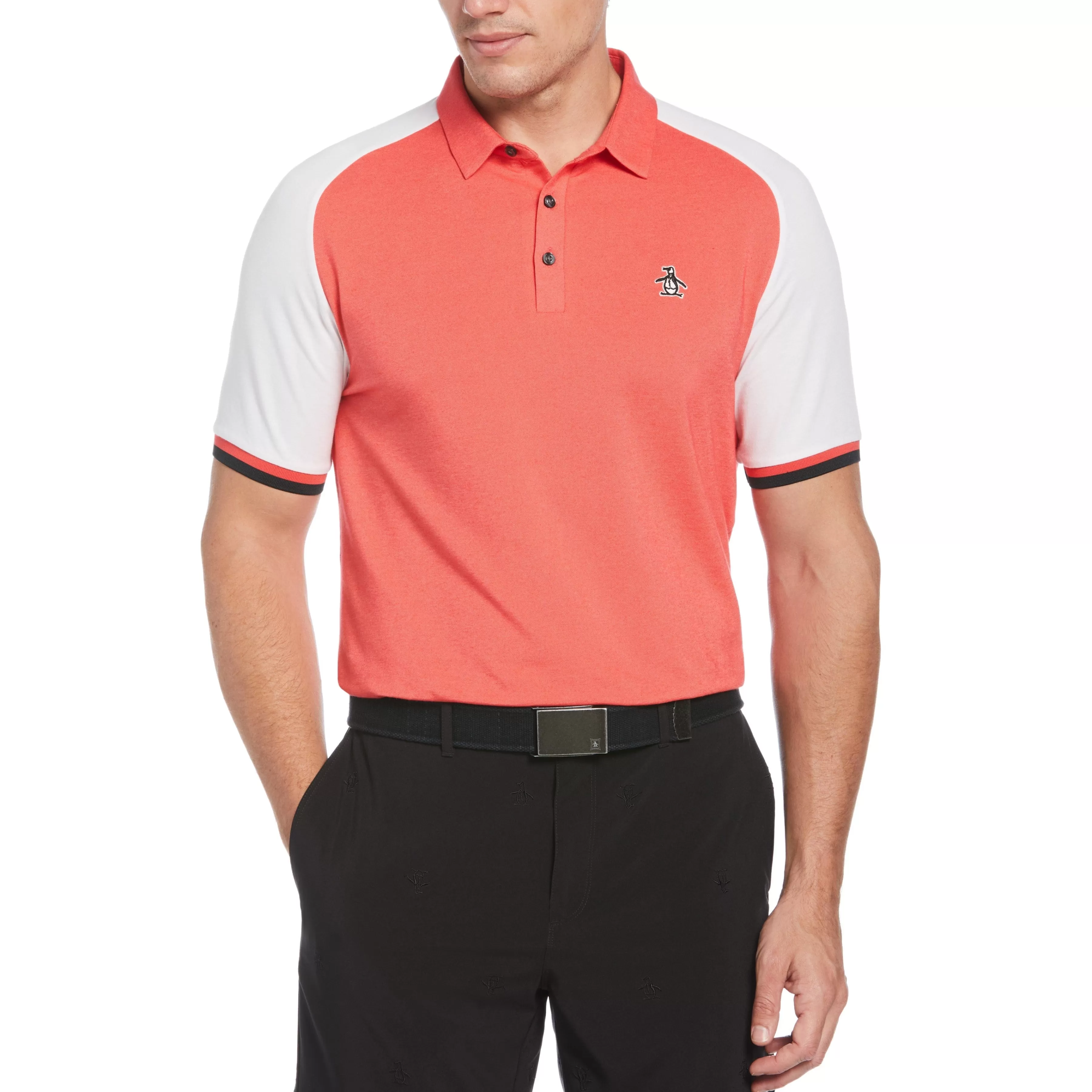 Fashion Raglan Color Block Golf Polo Men Polos