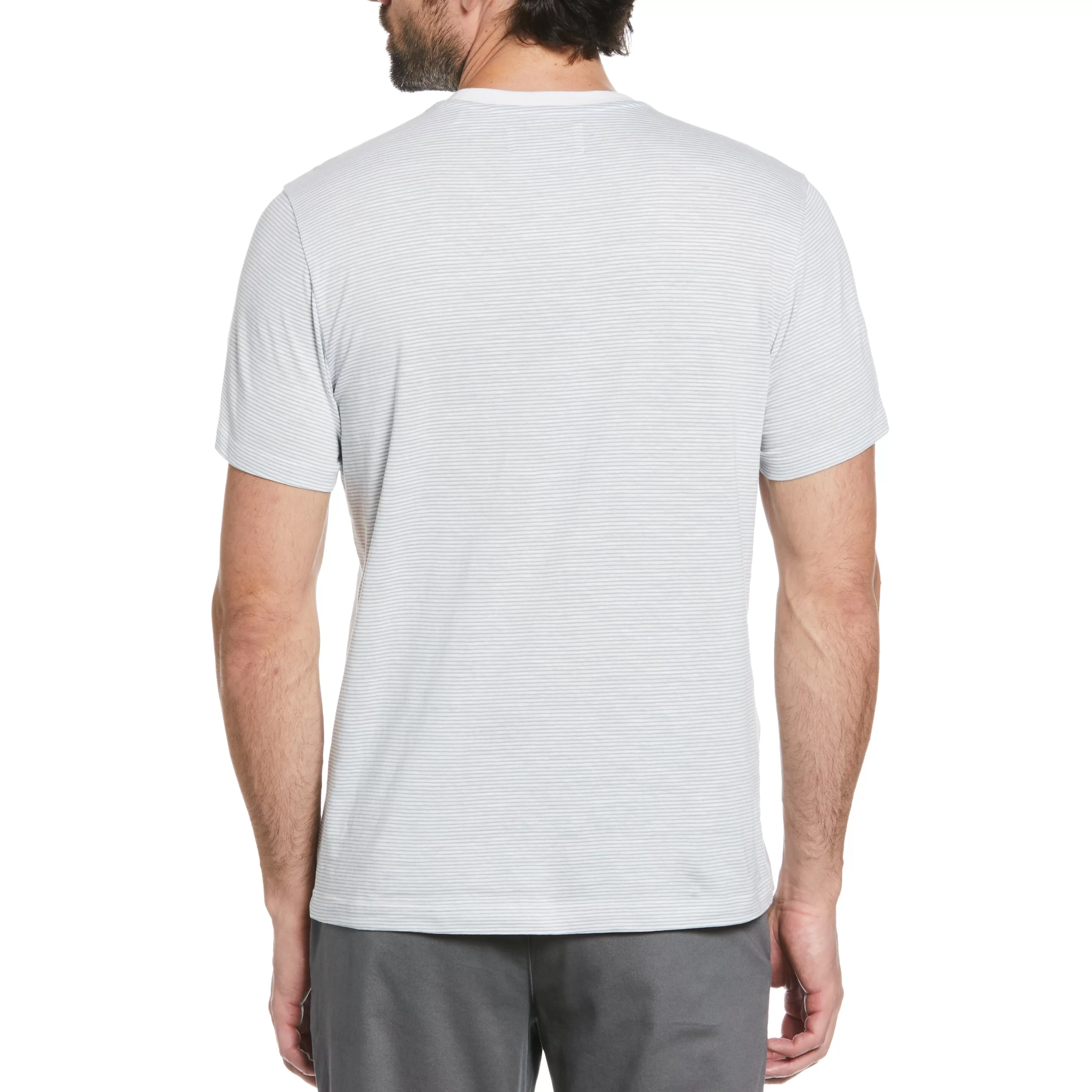 Hot Striped Color Block Pocket Tee Men Tees