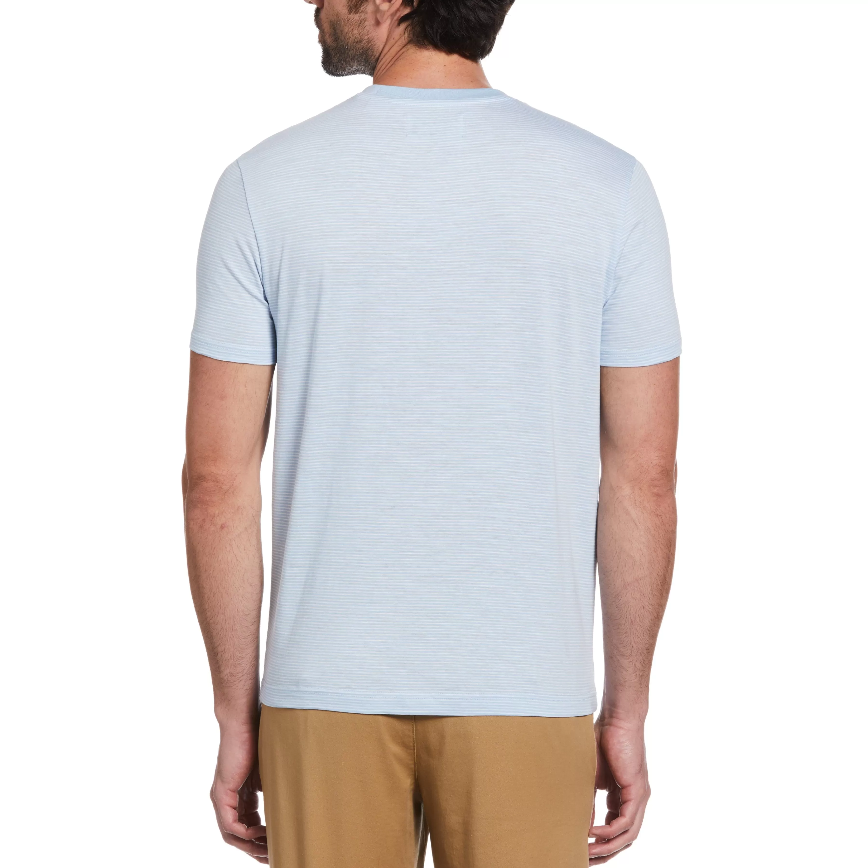 Hot Striped Color Block Pocket Tee Men Tees