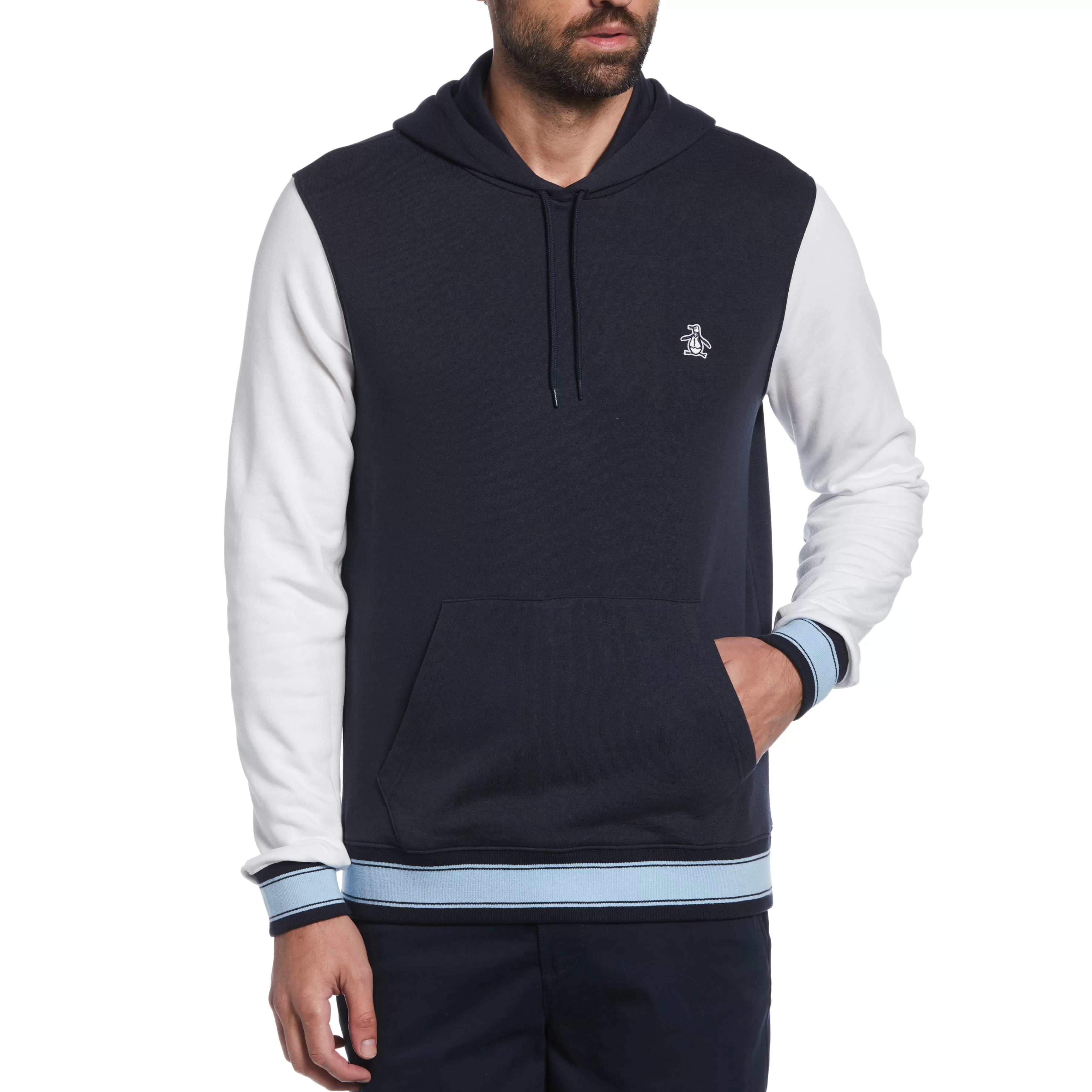 Best Tipped Color Block Fleece Hoodie Men Hoodies & Sweatshirts
