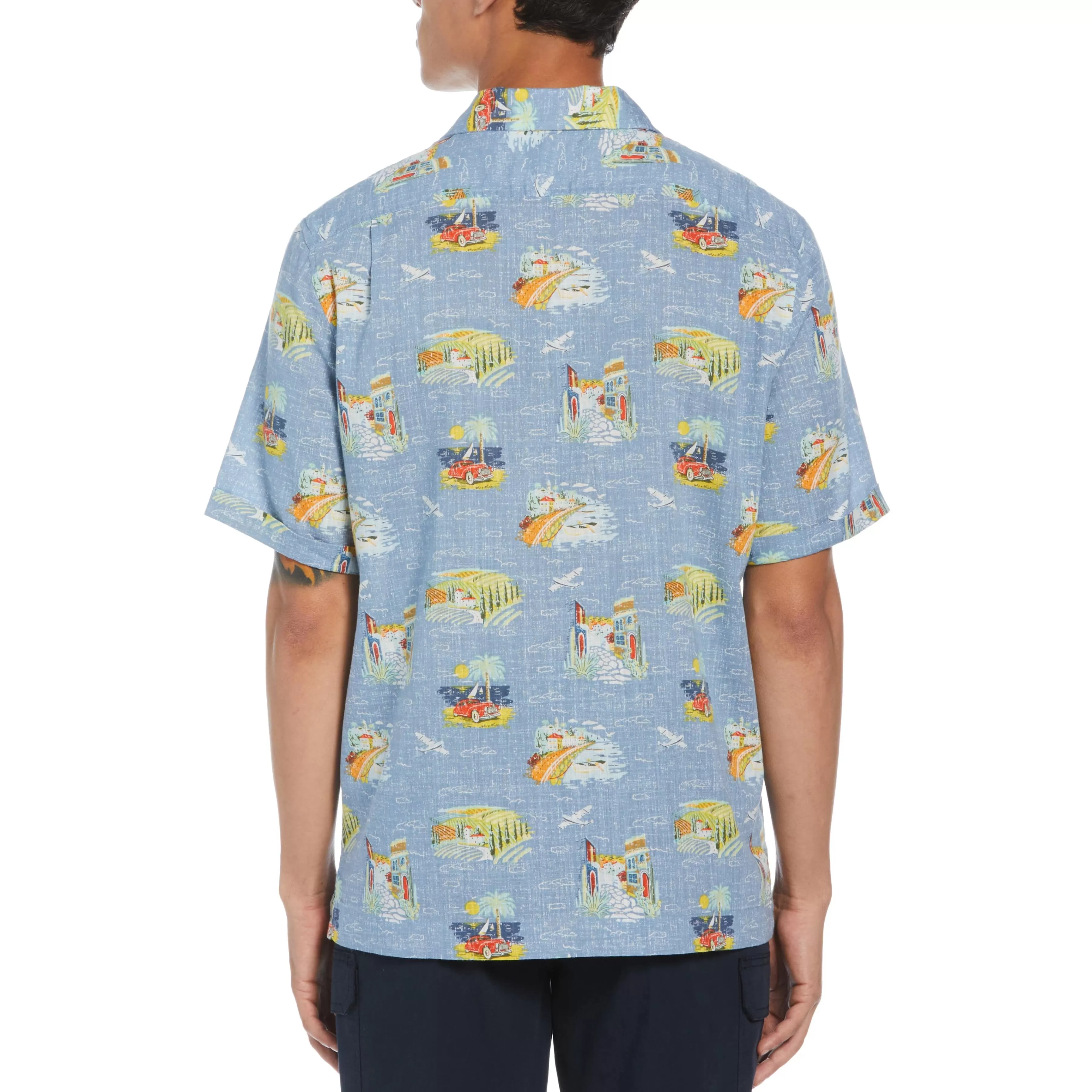 New Vacay Print Camp Collar Shirt Men Shirts