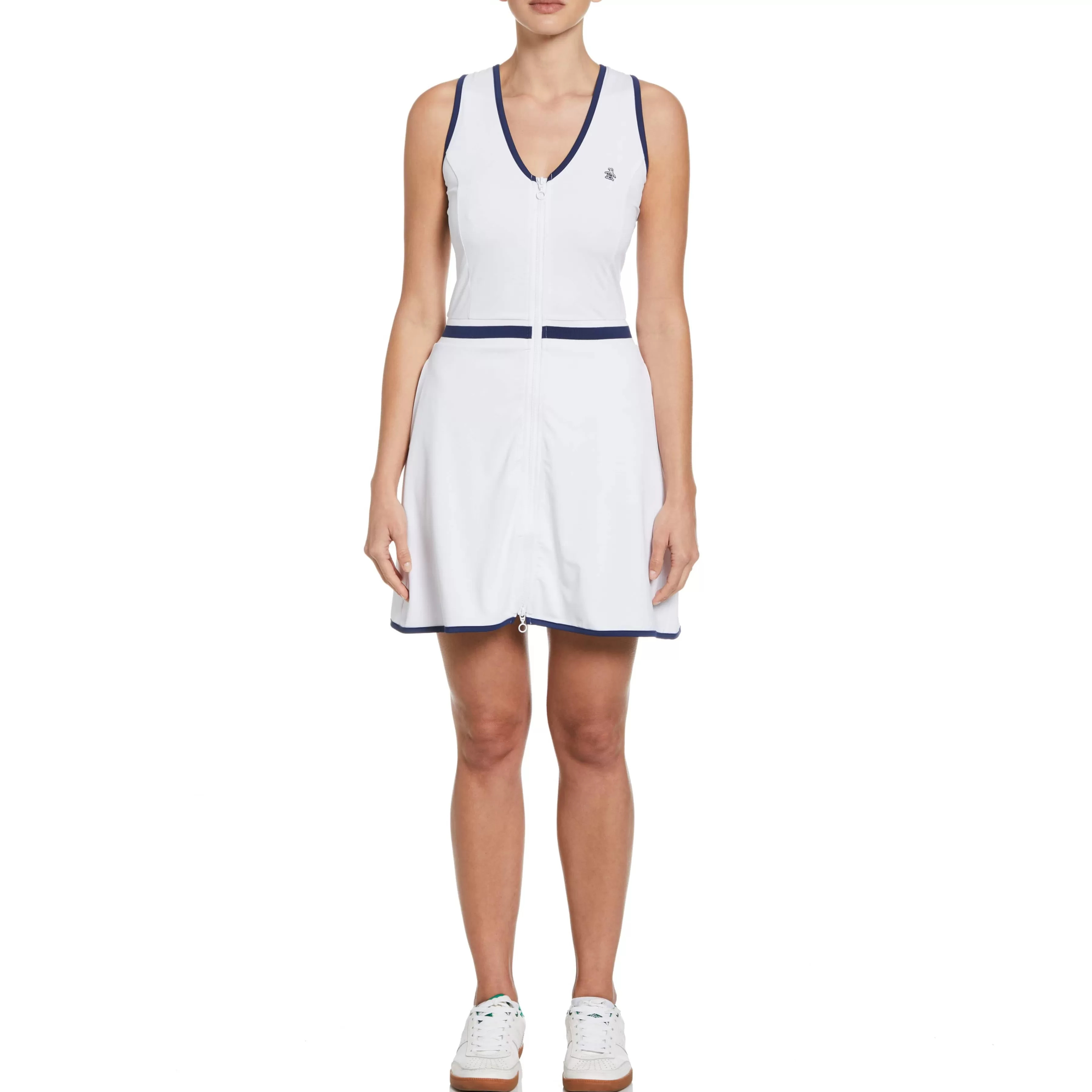 Hot V-Neck Front Zip Golf Dress Women Women'S