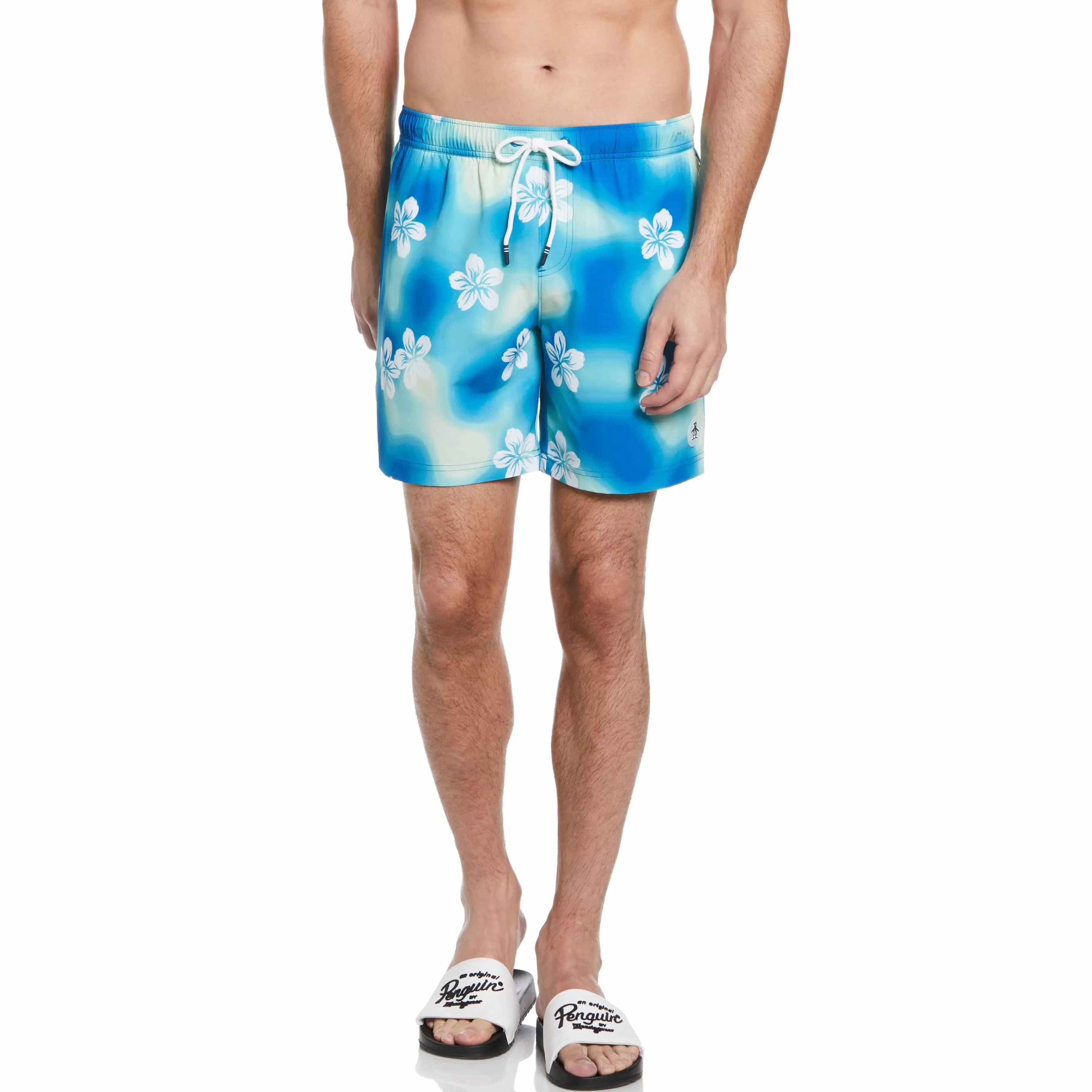 Outlet Watercolor Floral Print Swim Short Men Swim