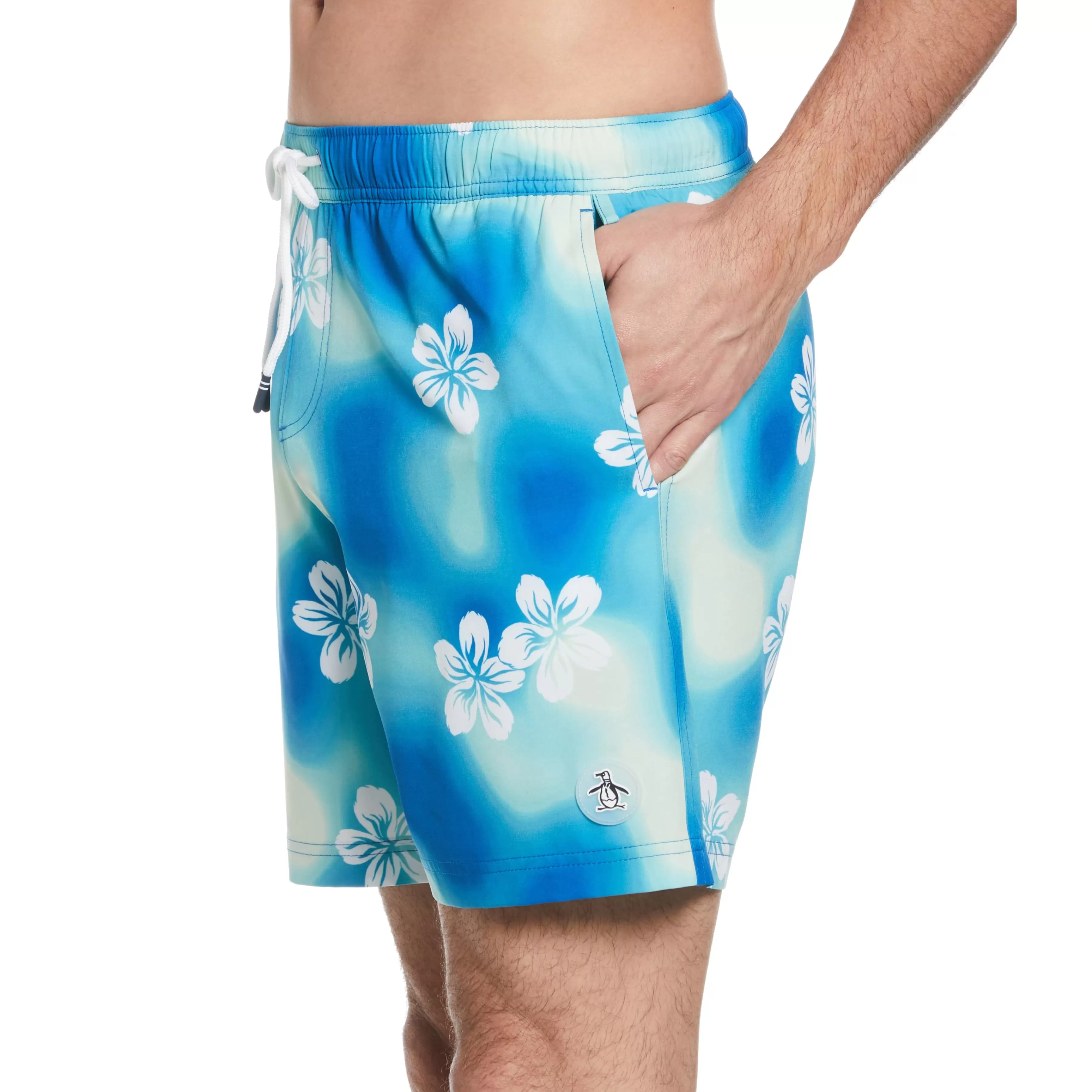 Outlet Watercolor Floral Print Swim Short Men Swim