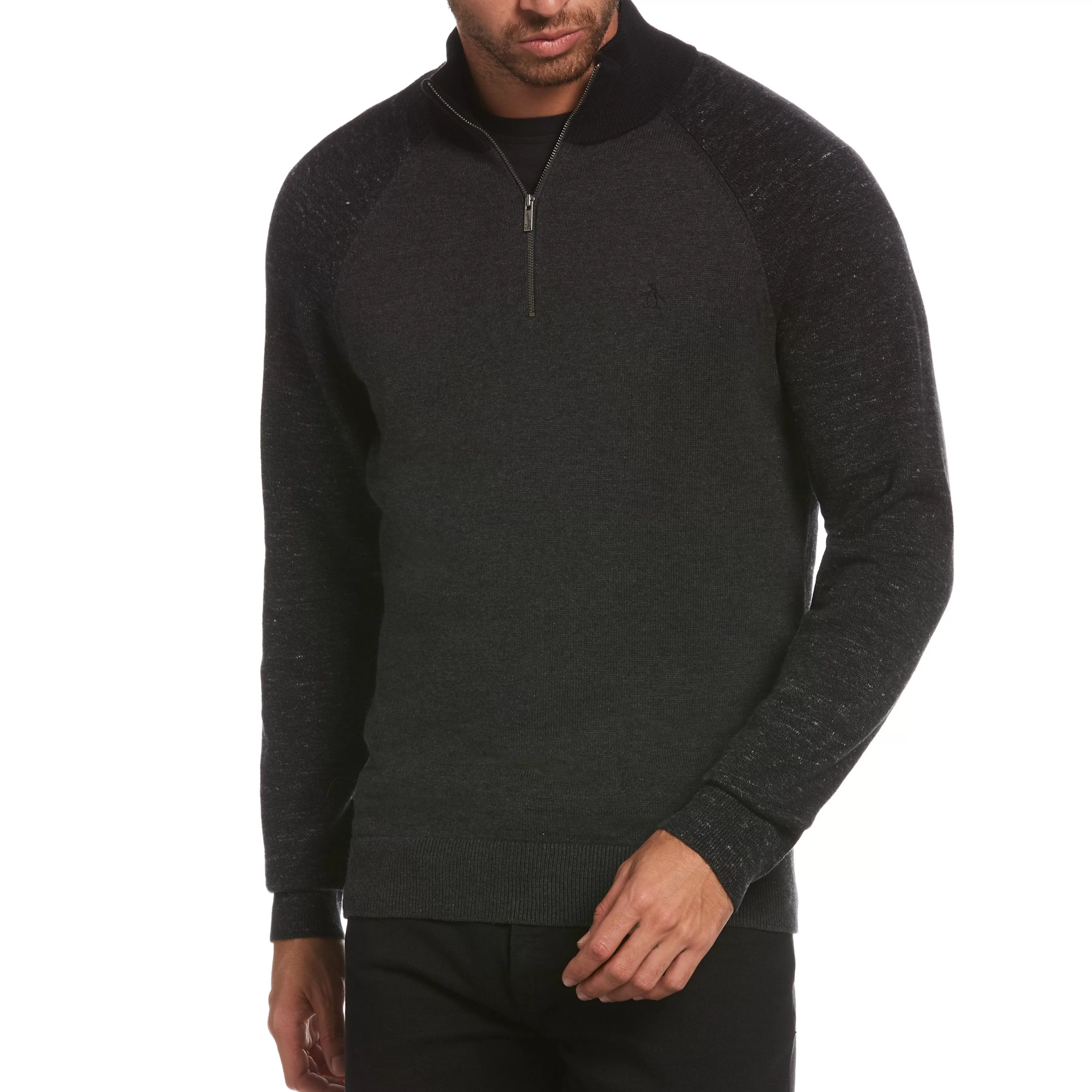 Shop Wool Blend Color Block Quarter Zip Sweater Men Sweaters
